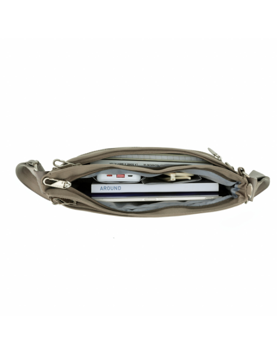 TOSCA TCA983 Anti-Theft Crossbody Bag for Women - Stylish & Secure Taupe Side Bag for Travel, Commuting & Daily Use