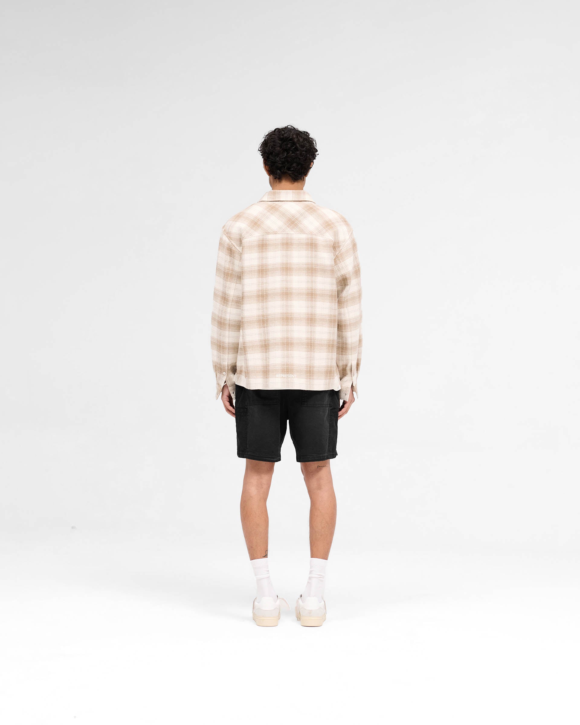 Waffle Flannel Shirt for Men - Mid Brown Plaid Button-Up Shirt | Warm & Comfortable for Outdoor Activities, Camping, and Fall Fashion