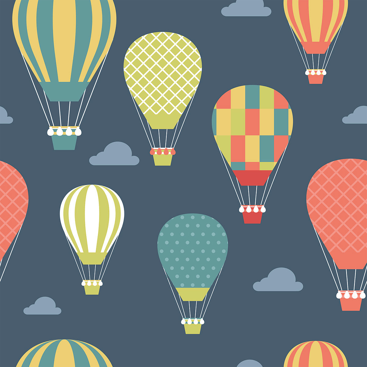 Kids Wallpaper Sample - Blue & Similar Tones 001 | Nursery, Bedroom, Playroom Decor