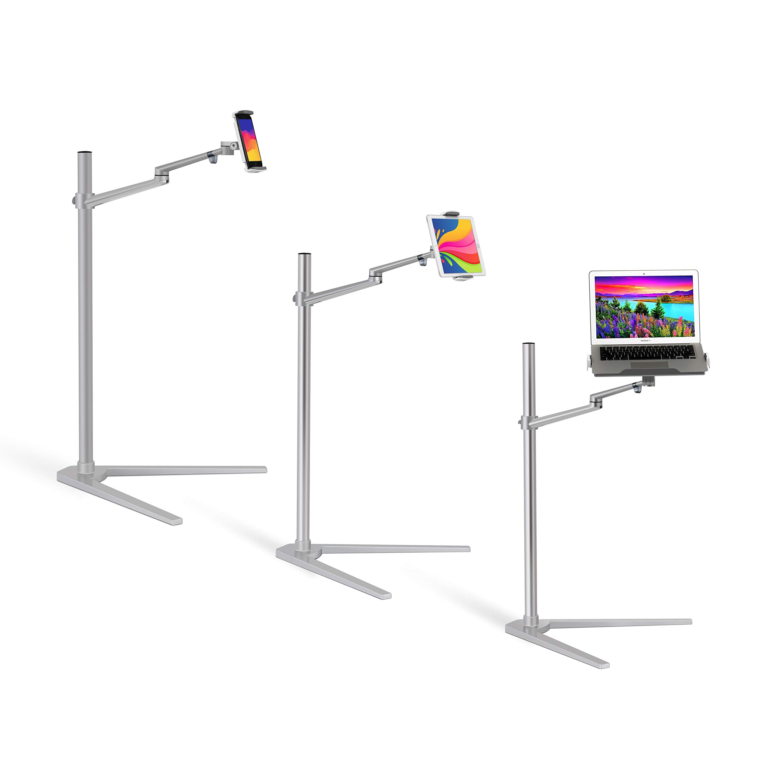 360° Rotating Adjustable Laptop Stand - 3-in-1 Multi-Angle Ergonomic Holder for iPad, MacBook, Surface Pro - Perfect for Bed, Floor & Desk Use