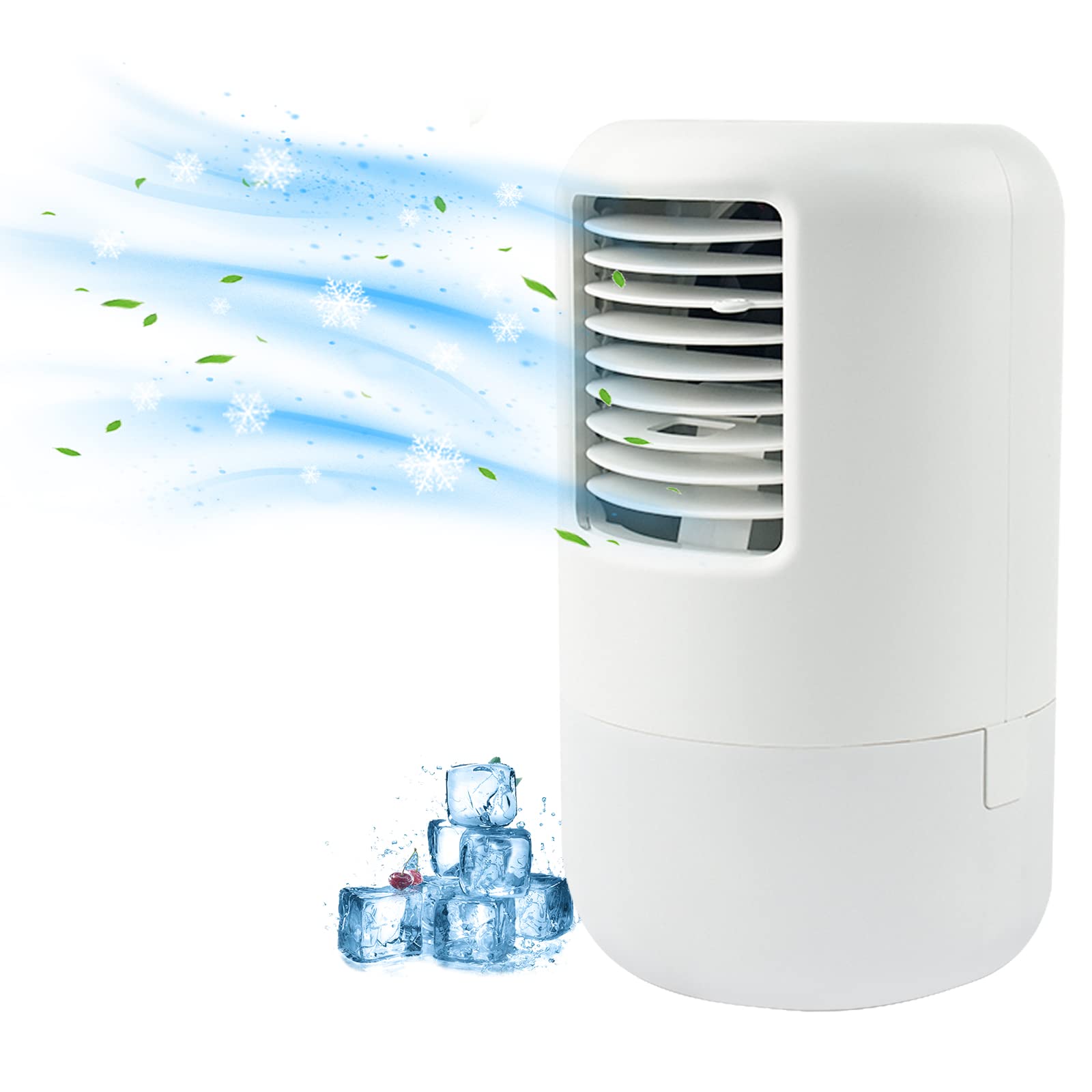 **Auptiz Portable Air Conditioner - 3-in-1 Mini Air Cooler with Timer, 3 Speed Settings & 7 LED Colors for Home, Office & Outdoor Use**