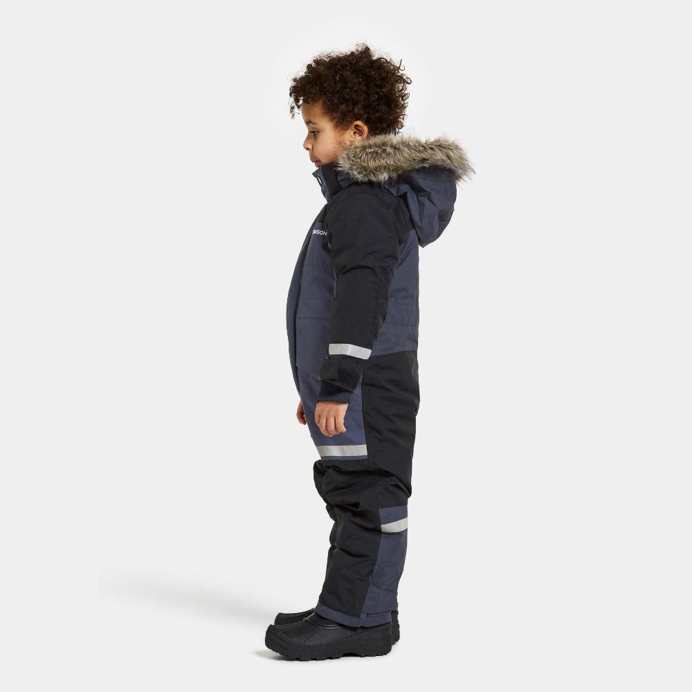 Didriksons Bjarven III Kids Snowsuit - Waterproof Winter Jacket & Pants Set for Boys & Girls, Navy Blue - Perfect for Skiing, Snowboarding & Outdoor Play