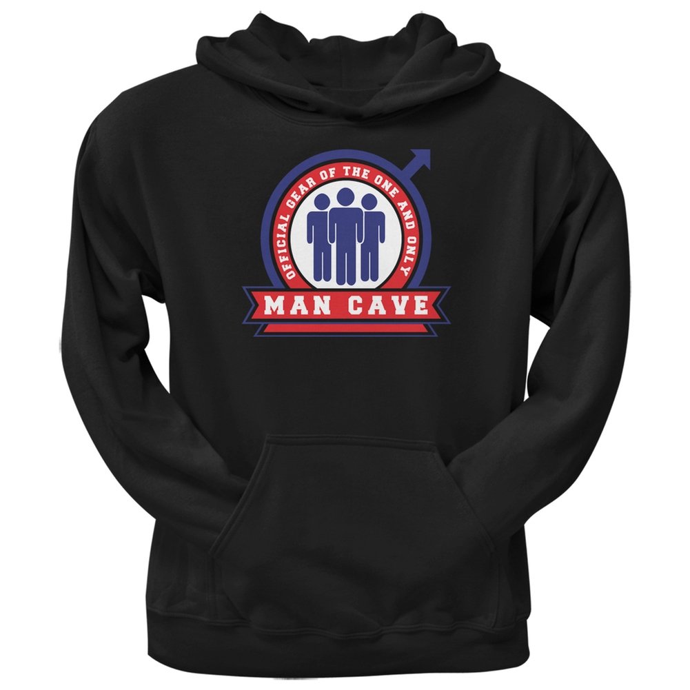 Official Man Cave Gear Black Adult Hoodie - Premium Cotton Pullover for Men - Perfect for Lounging, Gaming & Outdoor Activities