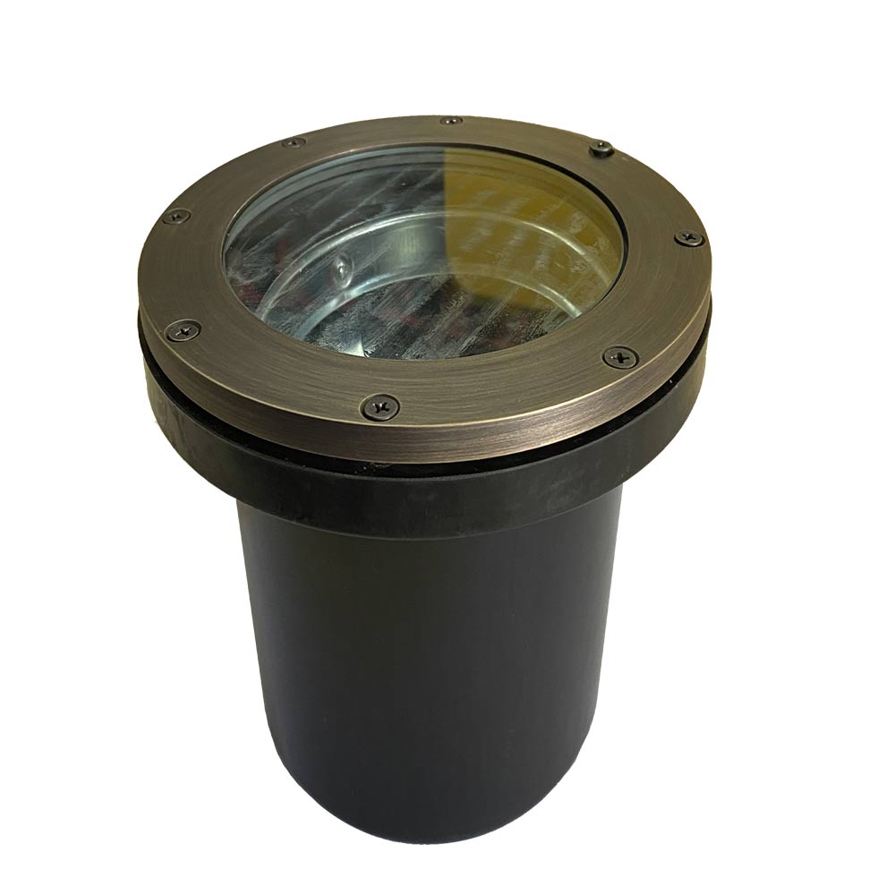 12V LED In-Ground Landscape Well Light - Flat Face Brass Design for Garden, Pathway, and Outdoor Lighting | Waterproof & Durable for Year-Round Use