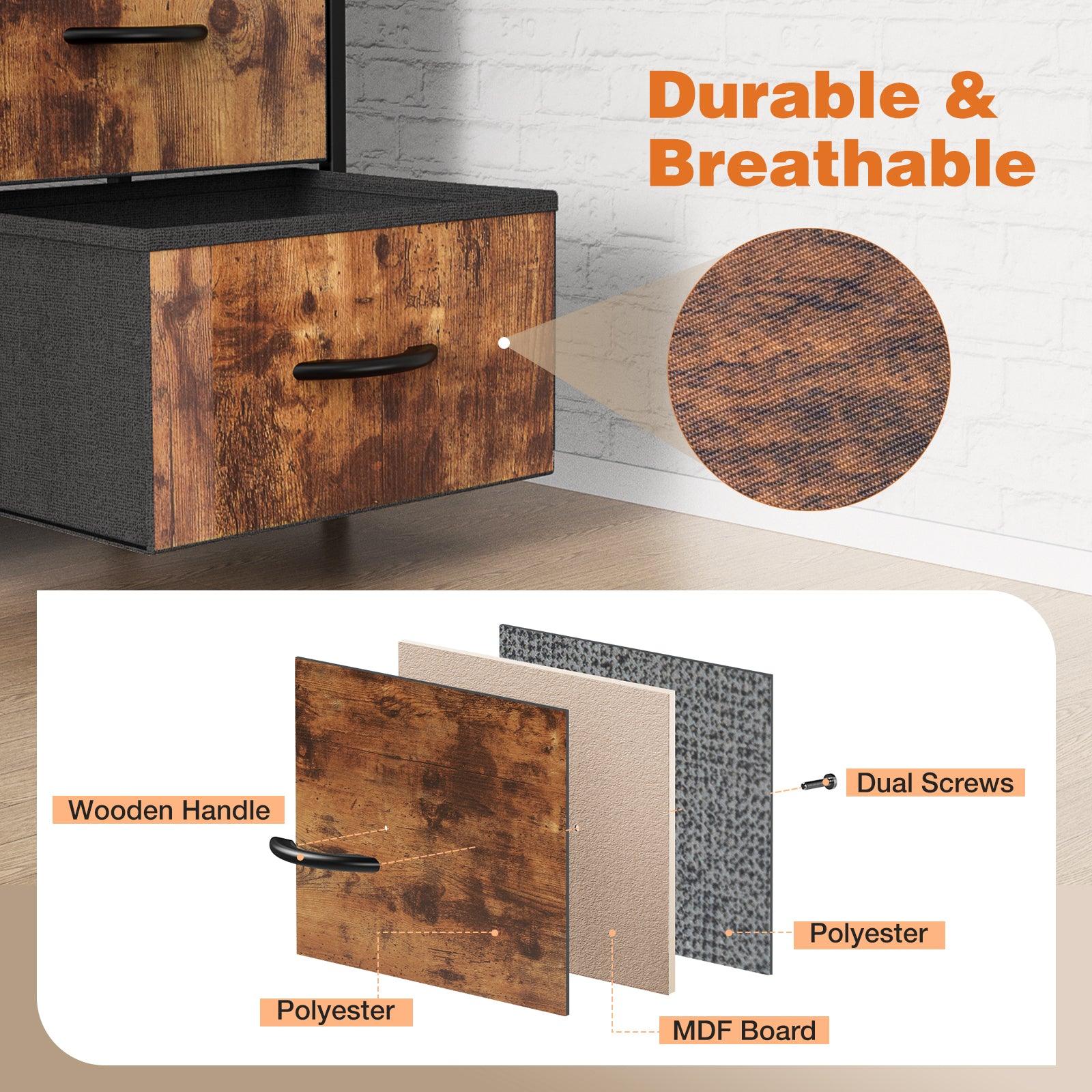 8-Drawer Tall Dresser for Bedroom - Wood Top & Sturdy Steel Frame Chest of Drawers - Perfect for Closet Organization & Bedroom Storage