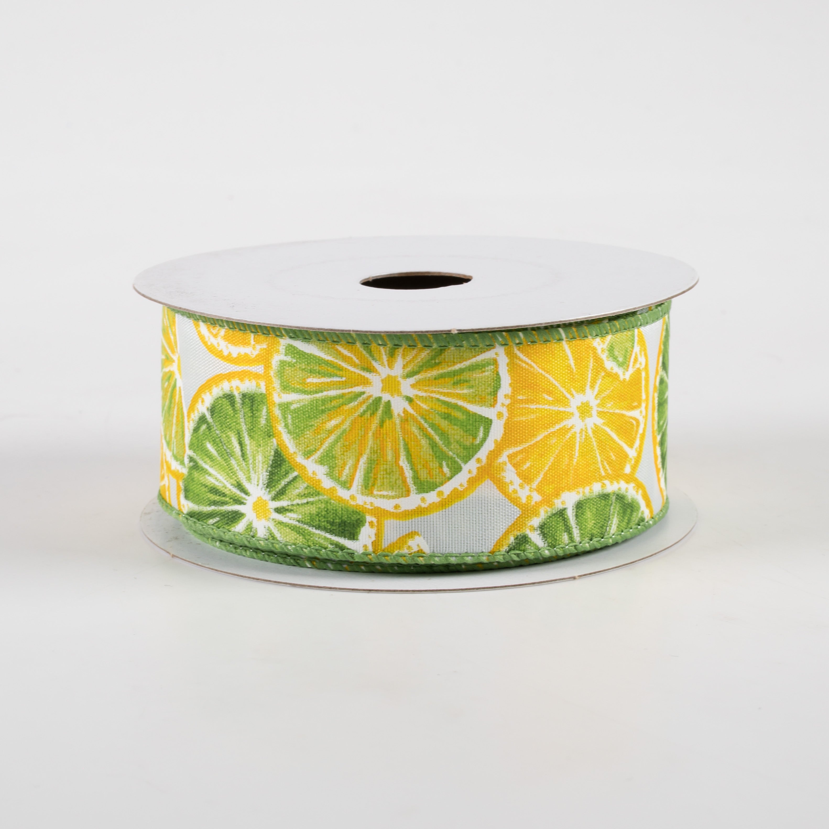 1.5 Inch Lemons & Limes Satin Ribbon - White Decorative Ribbon (10 Yards) for Gift Wrapping, Wedding Decorations, DIY Crafts and Party Favors