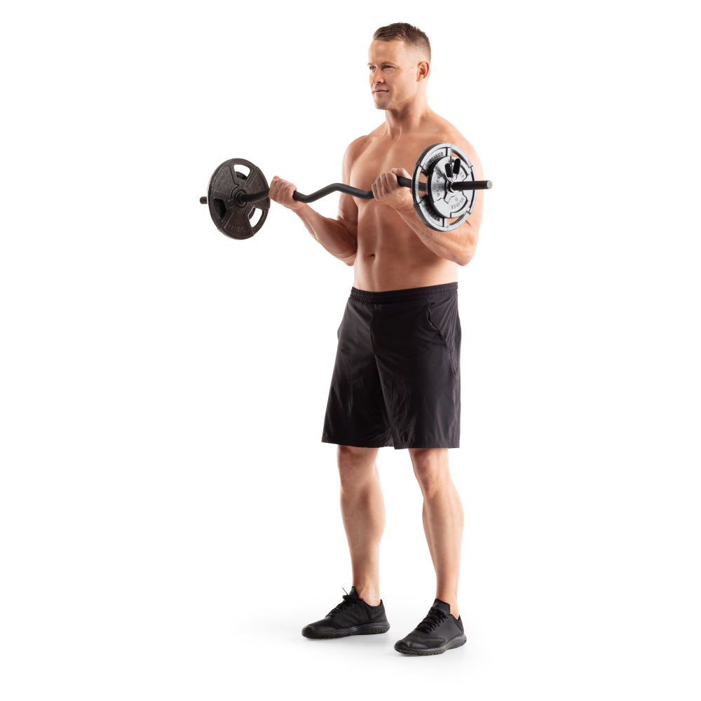 Weider Standard Olympic Curl Bar - 7ft Weightlifting Bar for Home Gym & Strength Training - Perfect for Bicep Curls, Triceps Extensions & Full-Body Workouts
