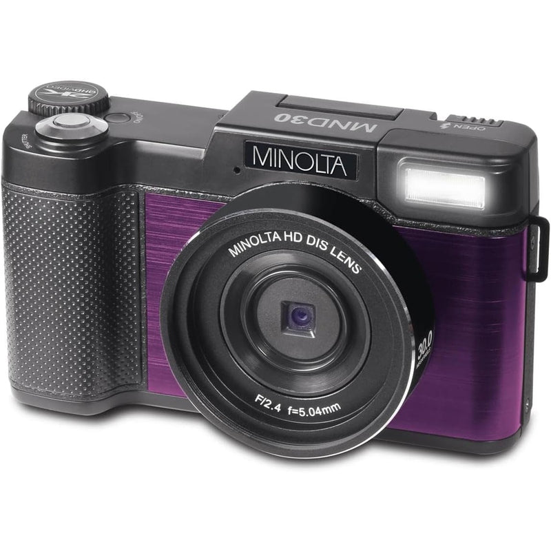 Minolta MND30 30MP Digital Camera - Compact Point and Shoot Camera with 4K Video, 3
