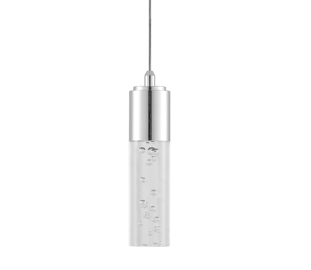 Bolha 4.75 Inch Modern Minimalist LED Pendant Light - Acrylic & Iron Integrated Fixture for Dining Room, Kitchen Island or Bedroom Lighting