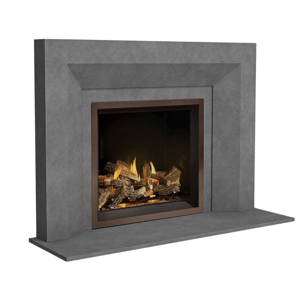 Omega 4143.12 GS 66-Inch Cast Stone Fireplace Mantel Surround with Picture Frame - Elegant Home Decor for Living Room, Bedroom & Office