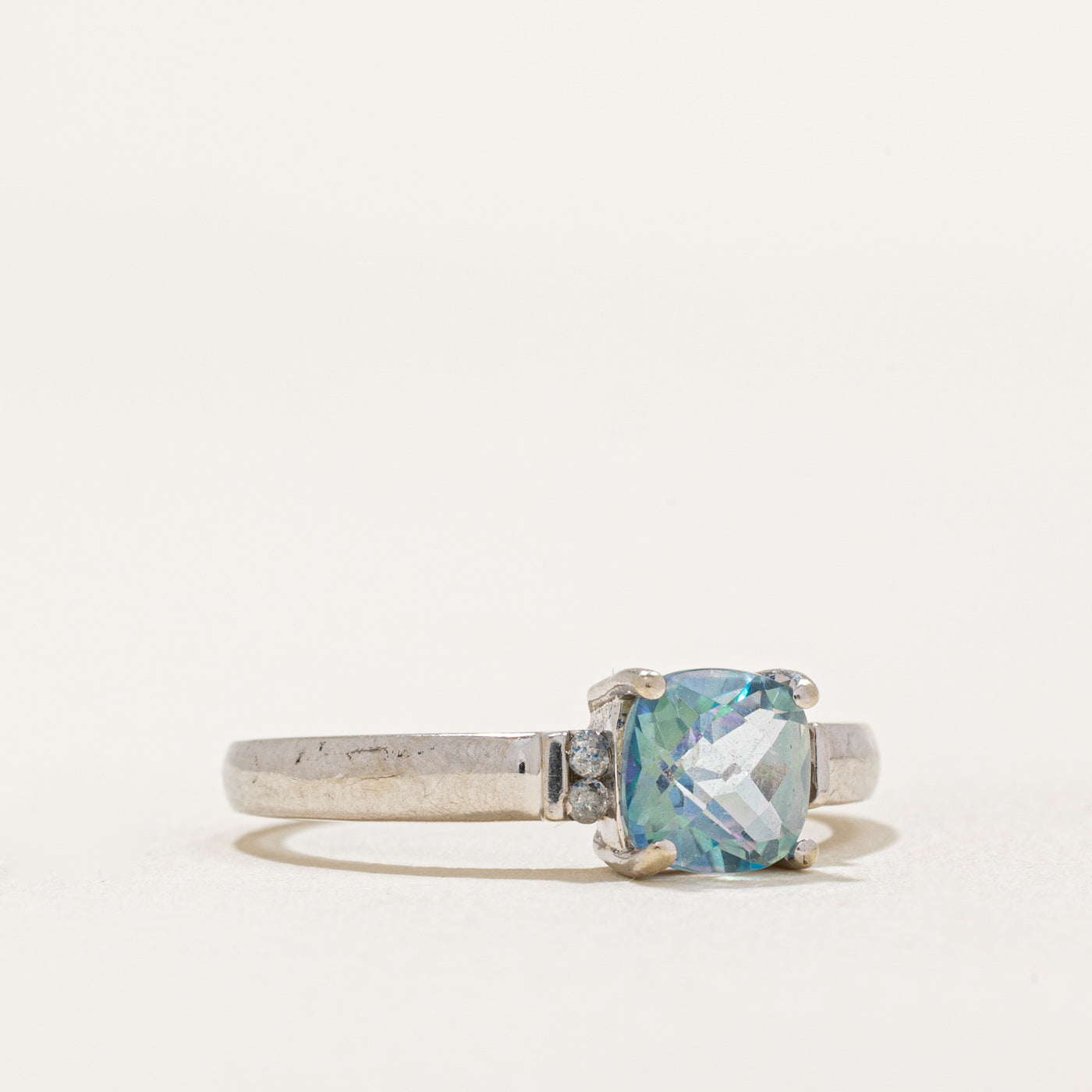 1.00ct Mystic Topaz & 0.04ctw Diamond Ring - Size 6.75 - Elegant Wedding, Engagement & Anniversary Jewelry Gift for Women