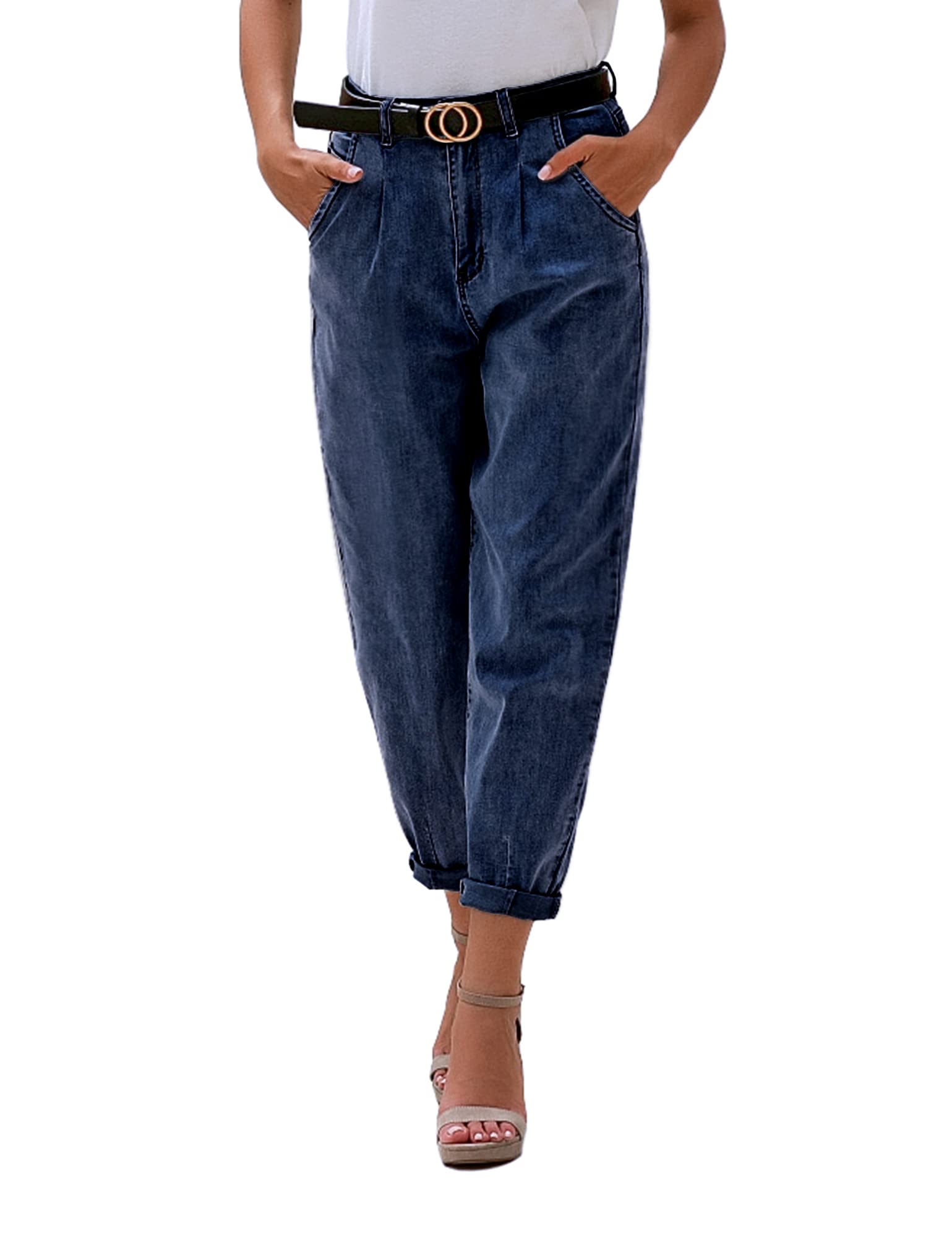 Luvamia High Waisted Mom Jeans for Women - Trendy Stretchy Loose Fit Denim Pants | Casual Everyday Wear & Street Style Outfits