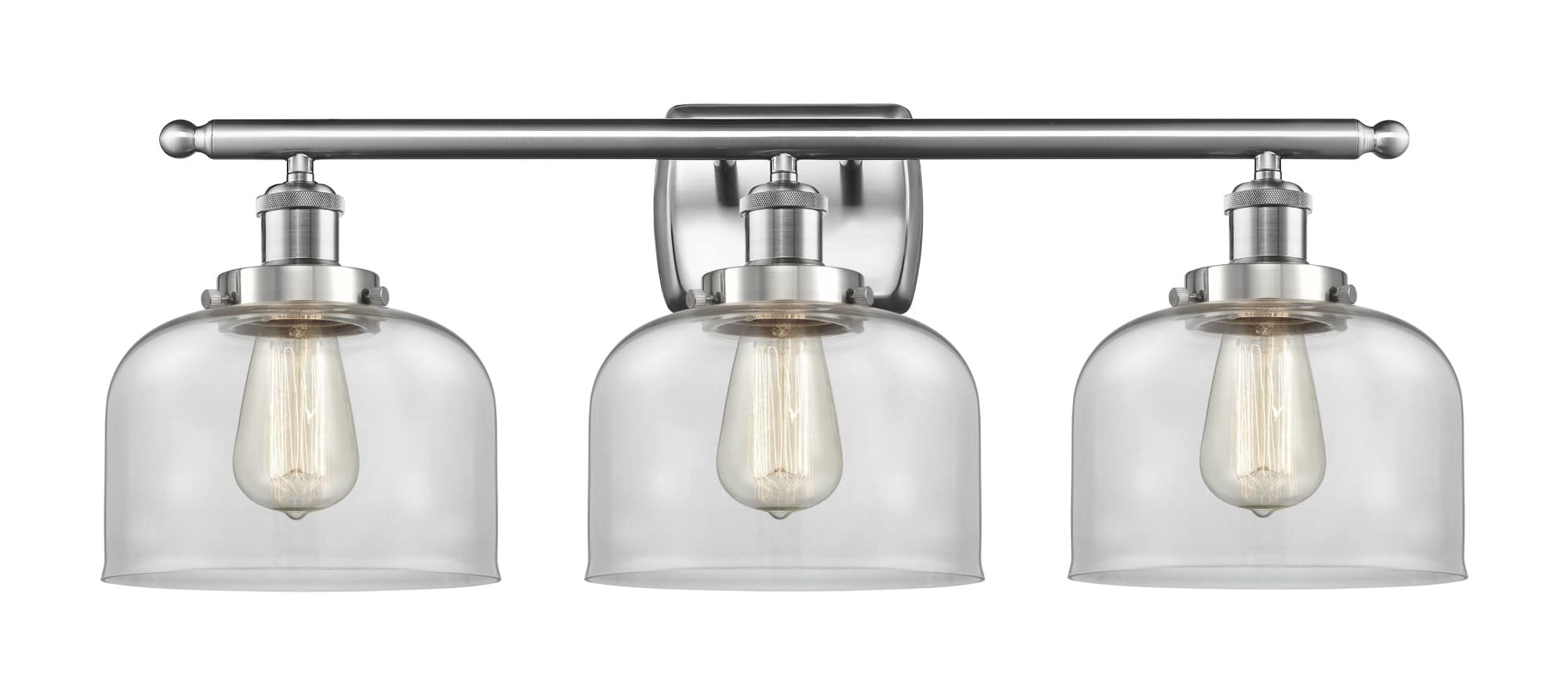 Ballston Collection 3-Light Bath Vanity Fixture - Pewter/Nickel/Silver Finish - Transitional Style for Bathroom Lighting - Perfect for Master Bath, Guest Bath & Powder Room