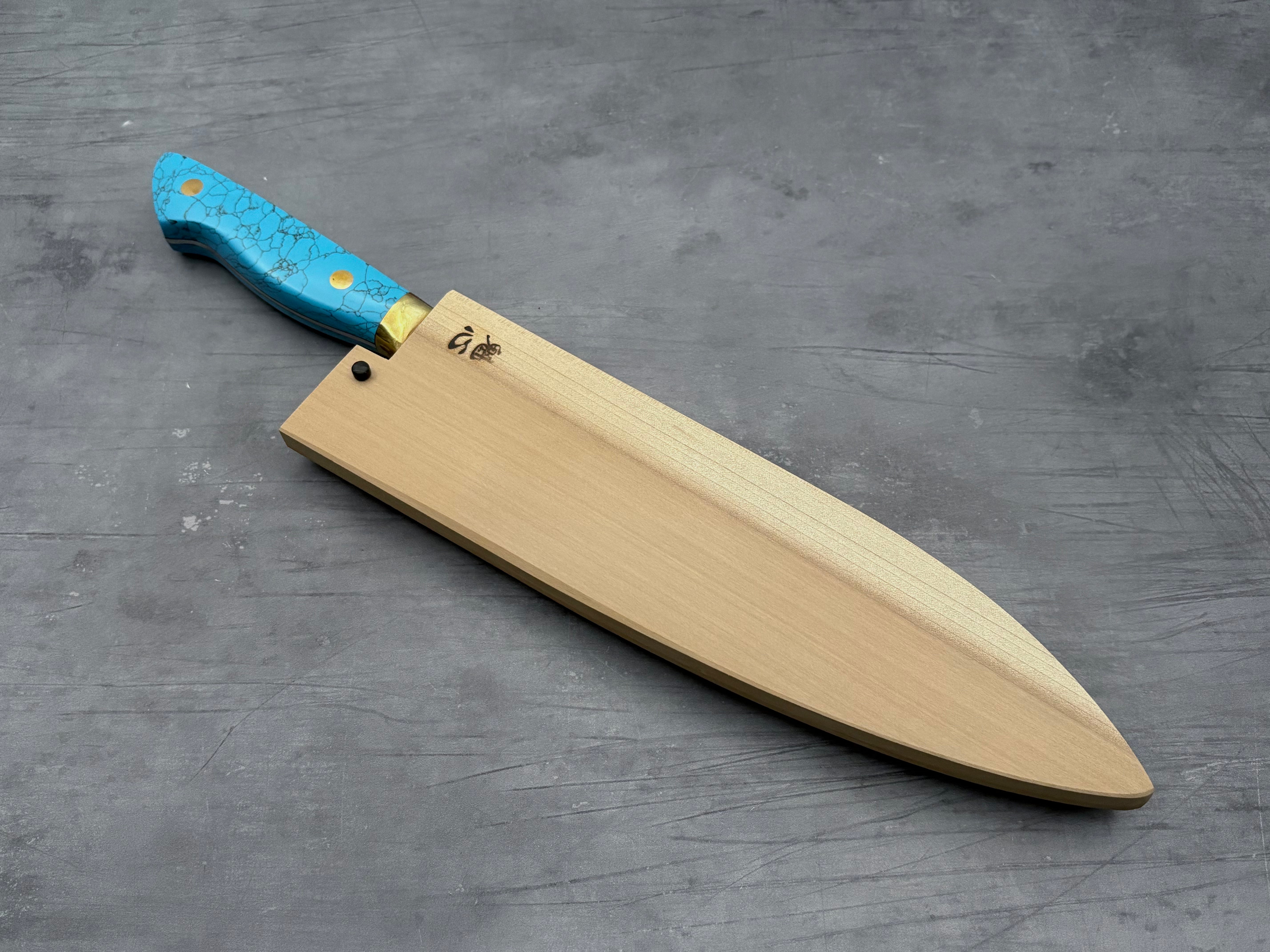 Premium Japanese Gyuto Knife 240mm - Kisuke Manaka Nakamura White #2 Steel - Perfect for Sushi, Meat Slicing & Professional Kitchen Use