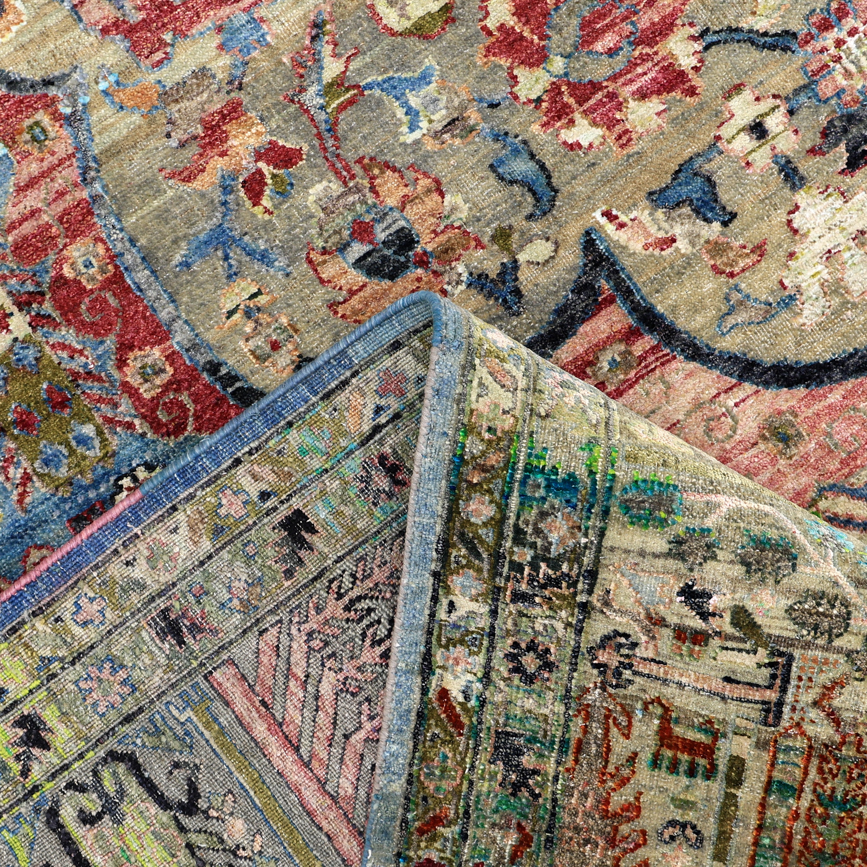 Blue Alchemy Transitional Wool Rug 8'7 x 13'3 - Soft Handmade Area Rug for Living Room, Bedroom & Office Decor