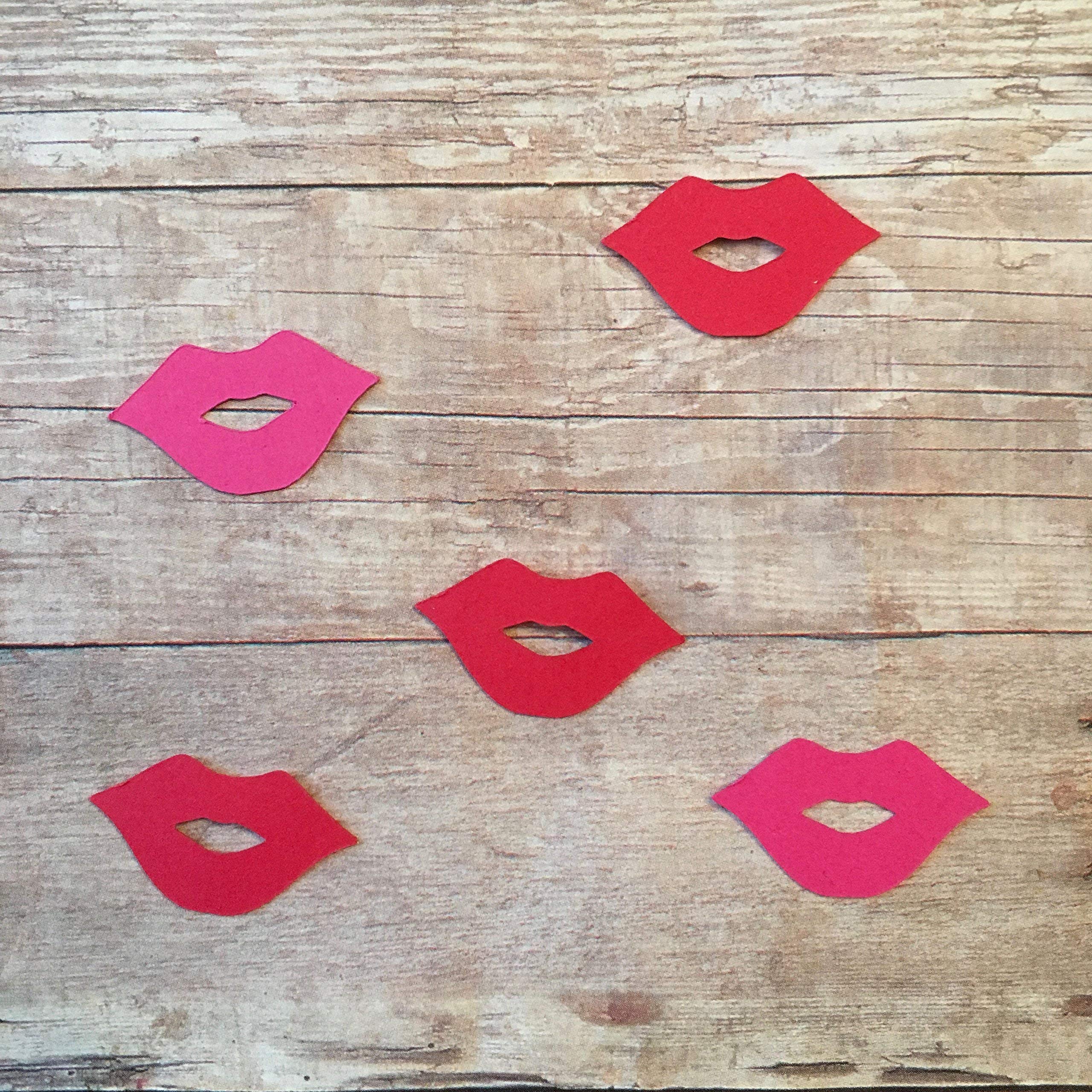 Valentine's Day Lips Confetti - Kiss Themed Party Decorations & Love Party Supplies for Romantic Celebrations, Weddings, Anniversaries, and Date Nights