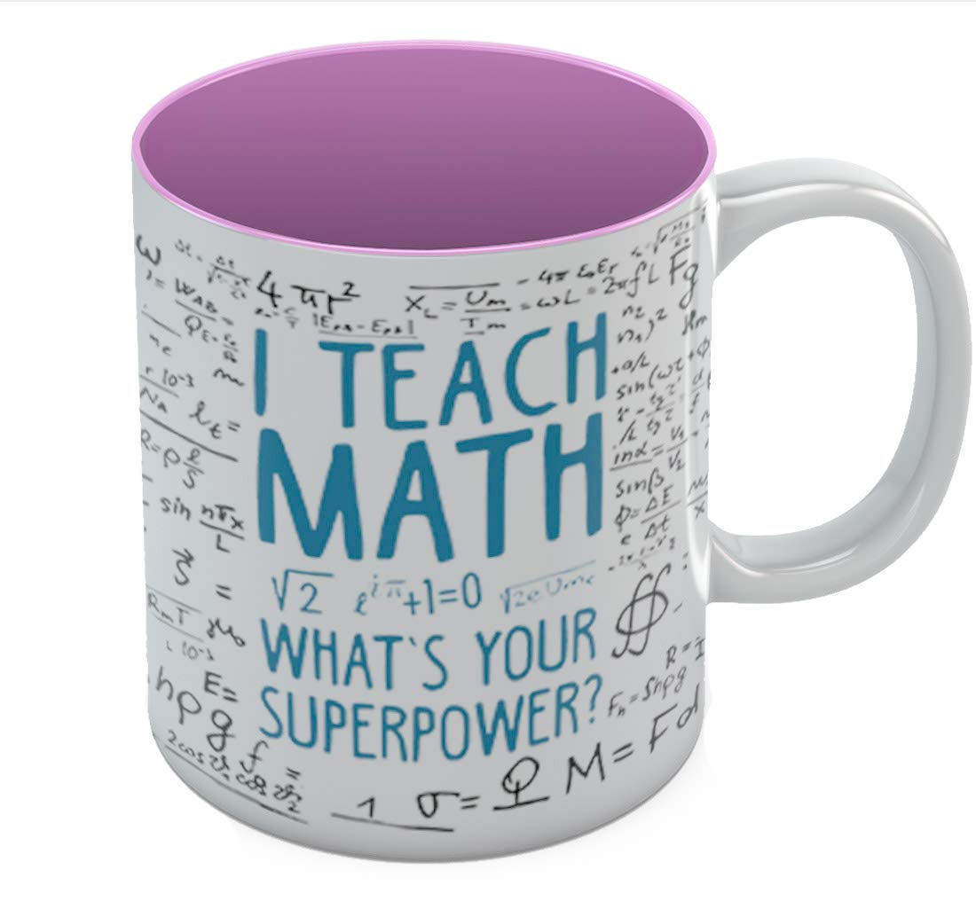 Best 'I Teach What's Your Superpower' Teacher Coffee Mug - 11oz Pink Ceramic Cup - Perfect Gift for Educators, Professors & School Staff - Great for Classroom, Office & Home Use