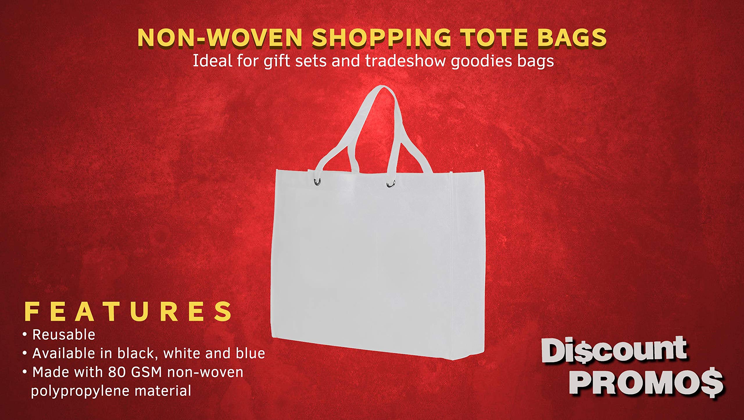 Eco-Friendly Reusable Shopping Tote Bags 10 Pack - Durable Canvas Grocery Bags for Shopping, Farmers Market & Beach - White