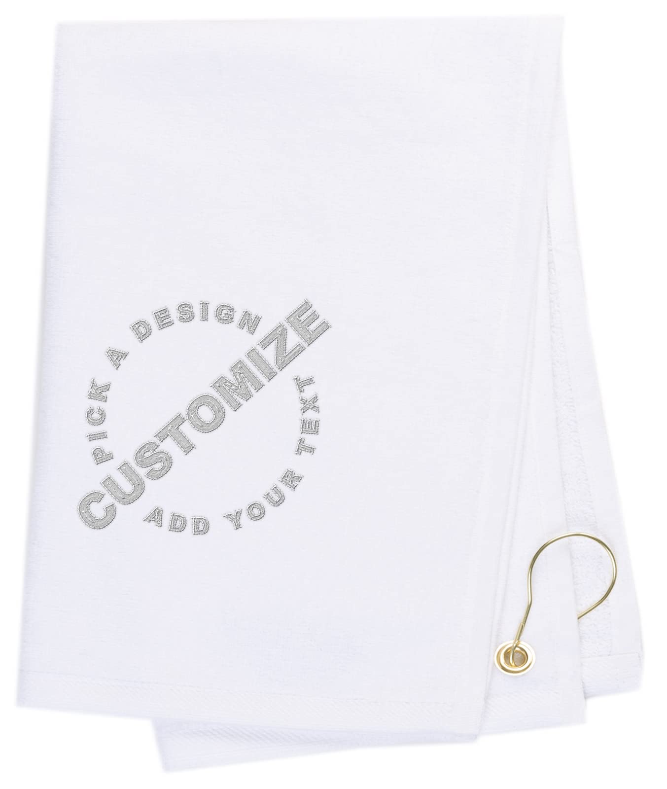 Custom Embroidered Golf Towels - Personalized Gift for Dad, Birthday, Father's Day | Premium White Golf Accessories with Monogram - Perfect for Country Clubs, Tournaments & Sports Enthusiasts (CE6900)