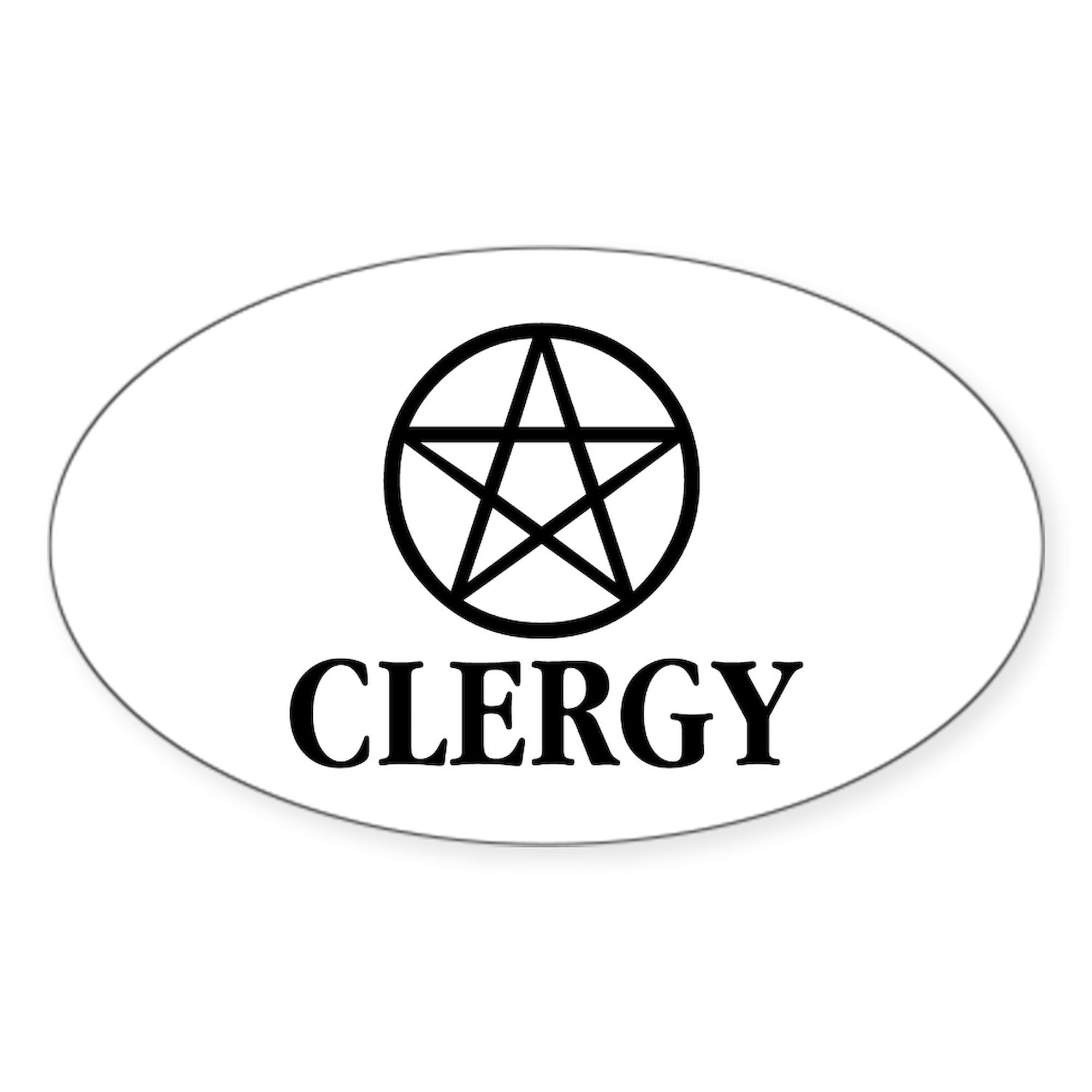 Wicca Clergy Oval Sticker - Car Bumper Decal for Witches & Pagans