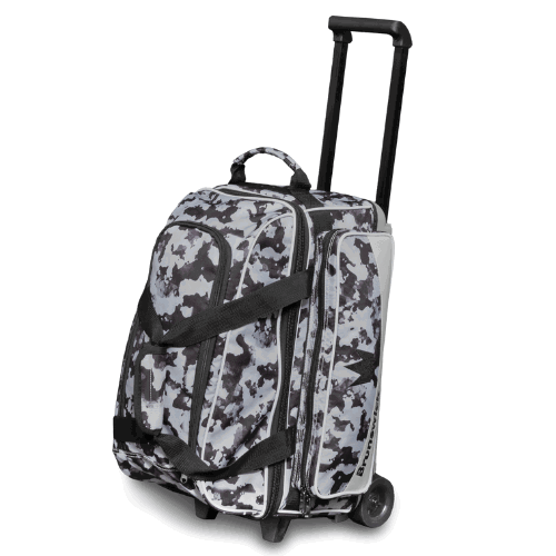 Brunswick Zone Double Roller Grey Chaos Bowling Bag - Durable & Spacious for Bowling Balls & Shoes - Perfect for League Play & Tournaments