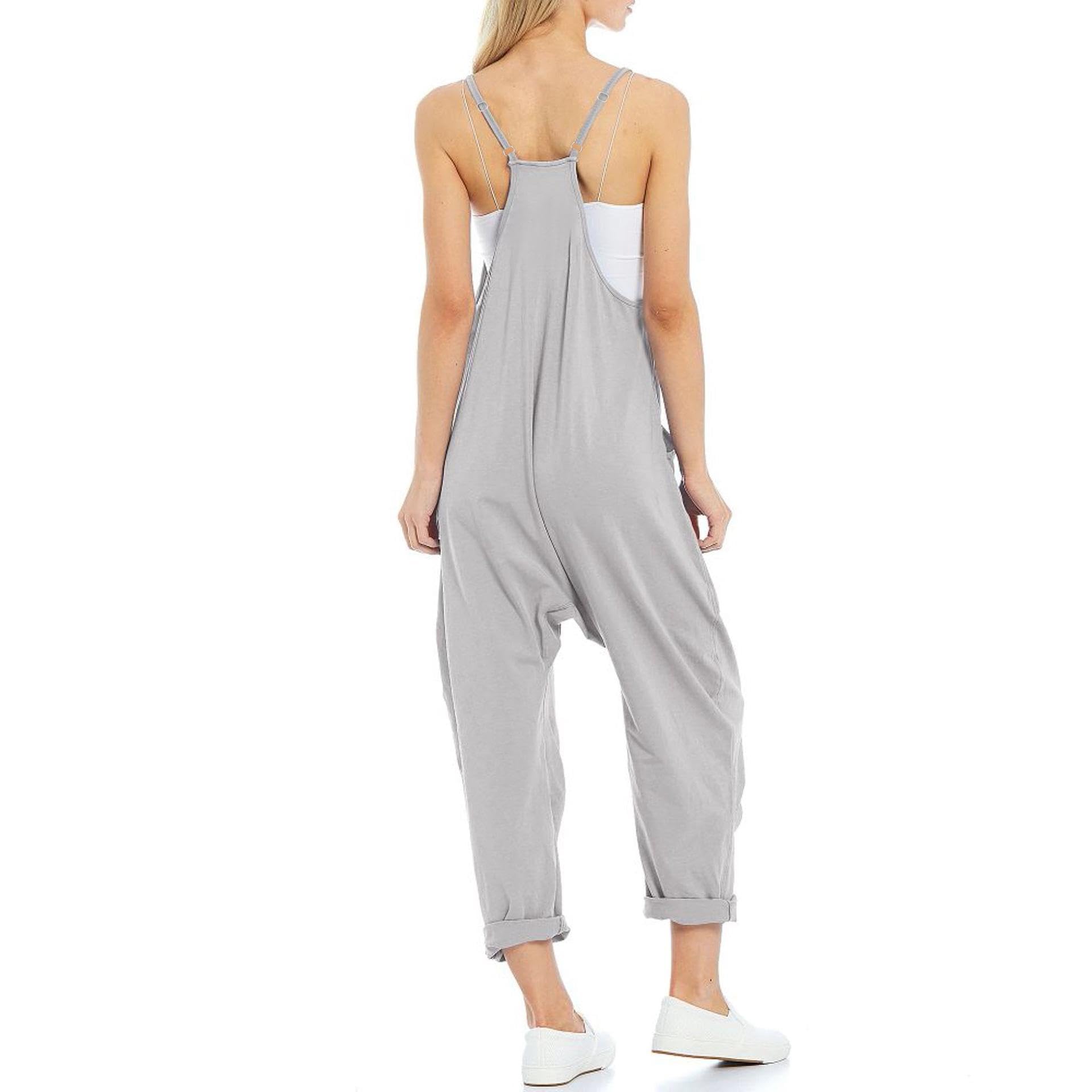 KYLASIEN Women's Casual Jumpsuits - 2024 Summer Sleeveless Romper with Spaghetti Straps, Loose Fit Overalls with Pockets | Perfect for Beach Vacations, Outdoor Music Festivals, and Summer Street Style