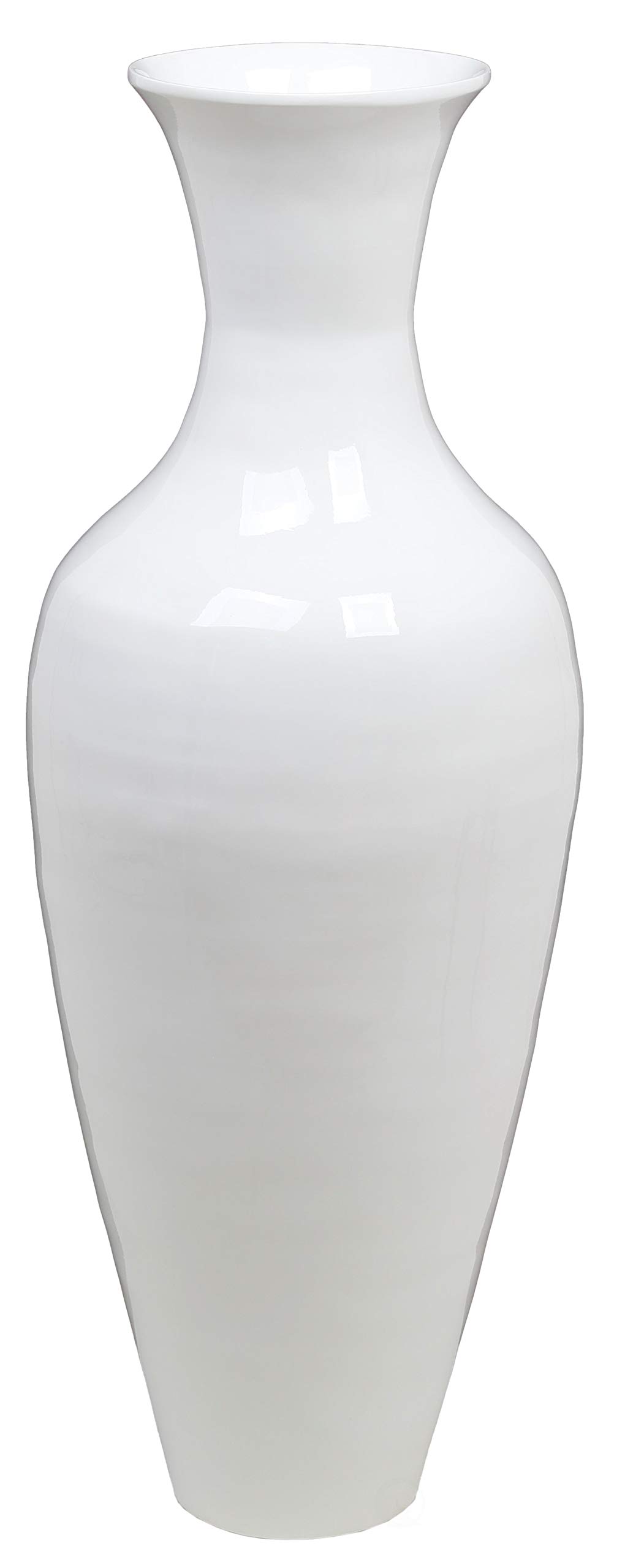 37 Inch Tall Bamboo Floor Vase - Modern Large Flower Holder for Dining Room, Living Room & Entryway - Classic White Home Decor Vase for Wedding, Office & Hotel Decorations