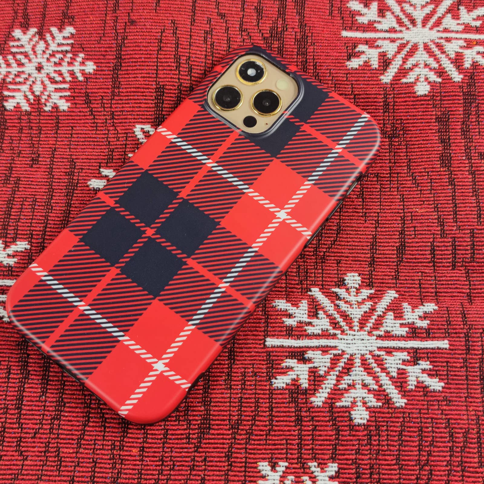 Christmas Tartan iPhone 11 Pro Max Case - Red Plaid Soft TPU Slim Fit Silicone Cover for Women (6.5 inch) | Perfect Winter Protection & Holiday Gift for iPhone 11 Pro Max Users