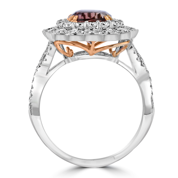 18KT White & Rose Gold 2.73CT Sapphire & 0.87CTW Diamond Engagement Ring for Women - Perfect for Weddings, Anniversaries & Special Occasions