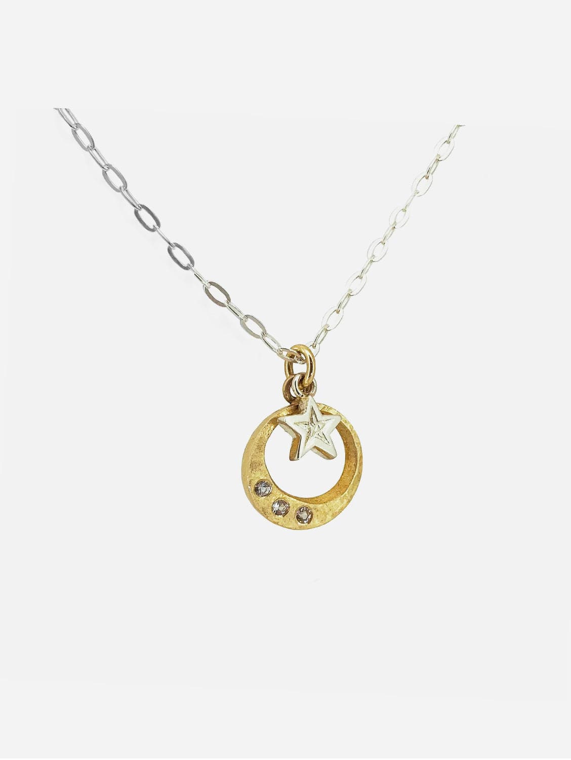 Harvest Gold Sapphire Moon & Star Pendant Necklace | 9ct Gold Jewelry for Women | Perfect for Gift Giving & Special Occasions