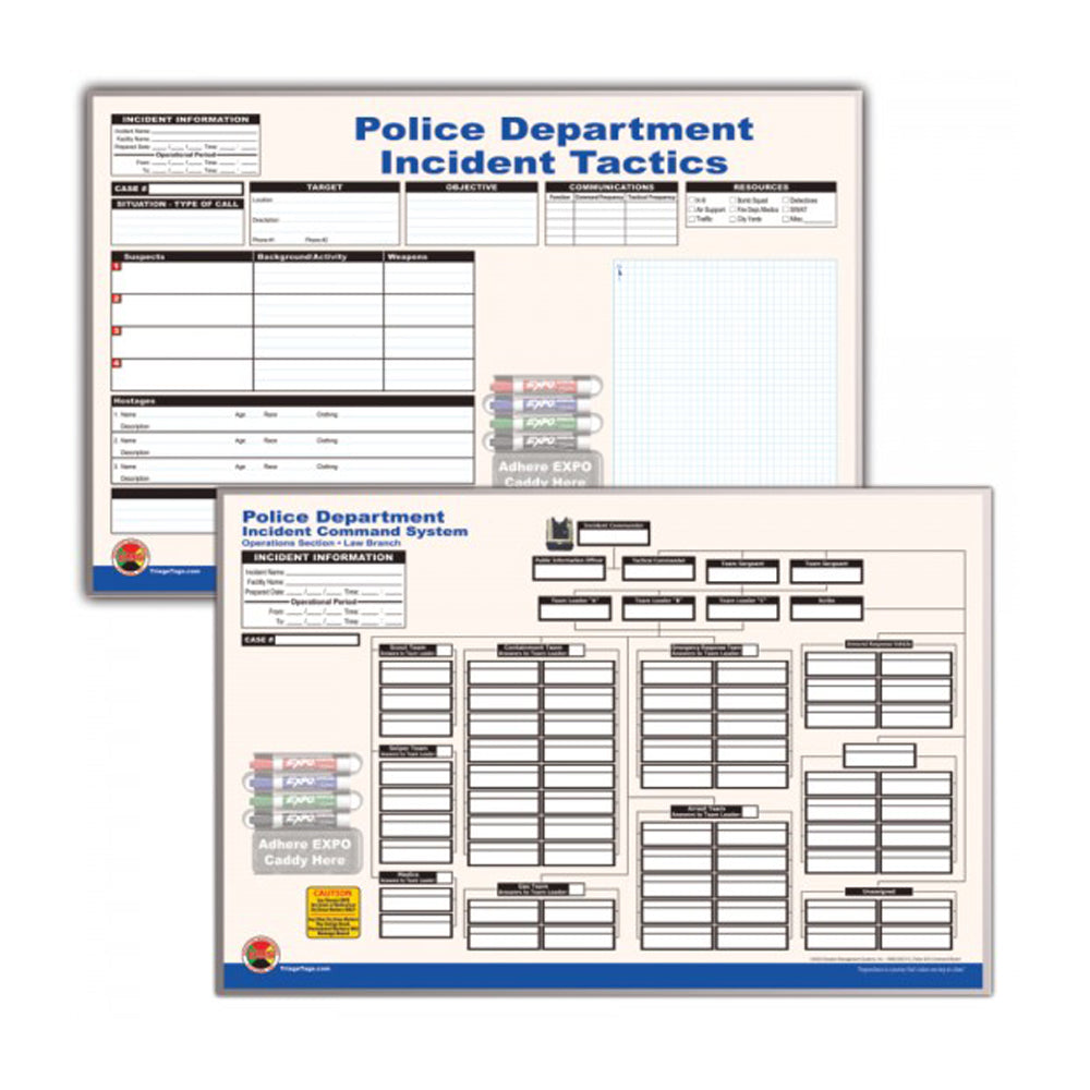 Police ICS Command Board Set - Tactical Emergency Response Kit for Law Enforcement & First Responders - Perfect for Crisis Management, Incident Coordination & Field Operations