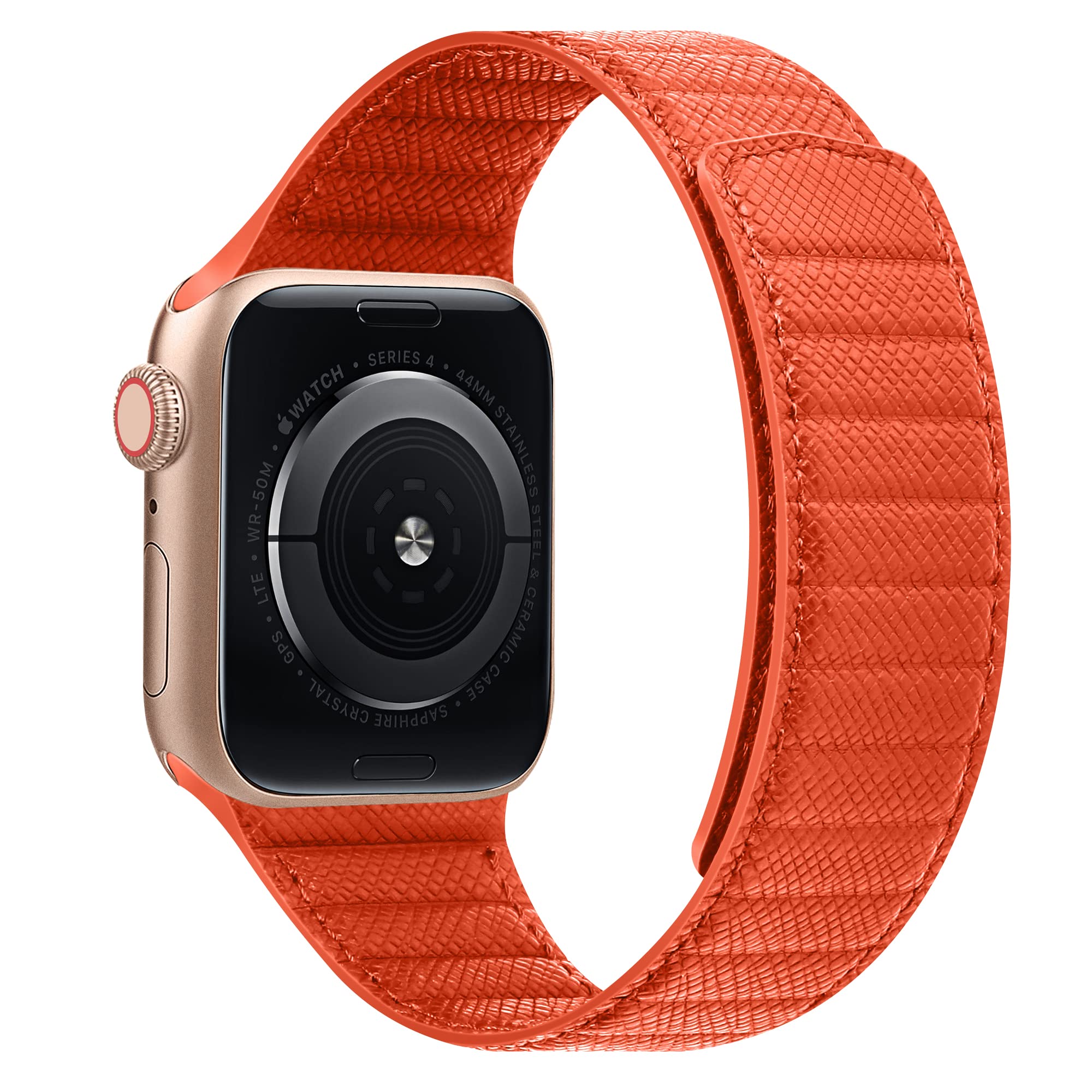 Premium SYNCHRO Saffiano Leather Apple Watch Band - Magnetic Link Compatible with Series Ultra/8/7/6/5/4/3/2/SE (38mm-49mm) - Durable Real Leather Strap for Men & Women - Perfect for Workouts, Office & Everyday Wear