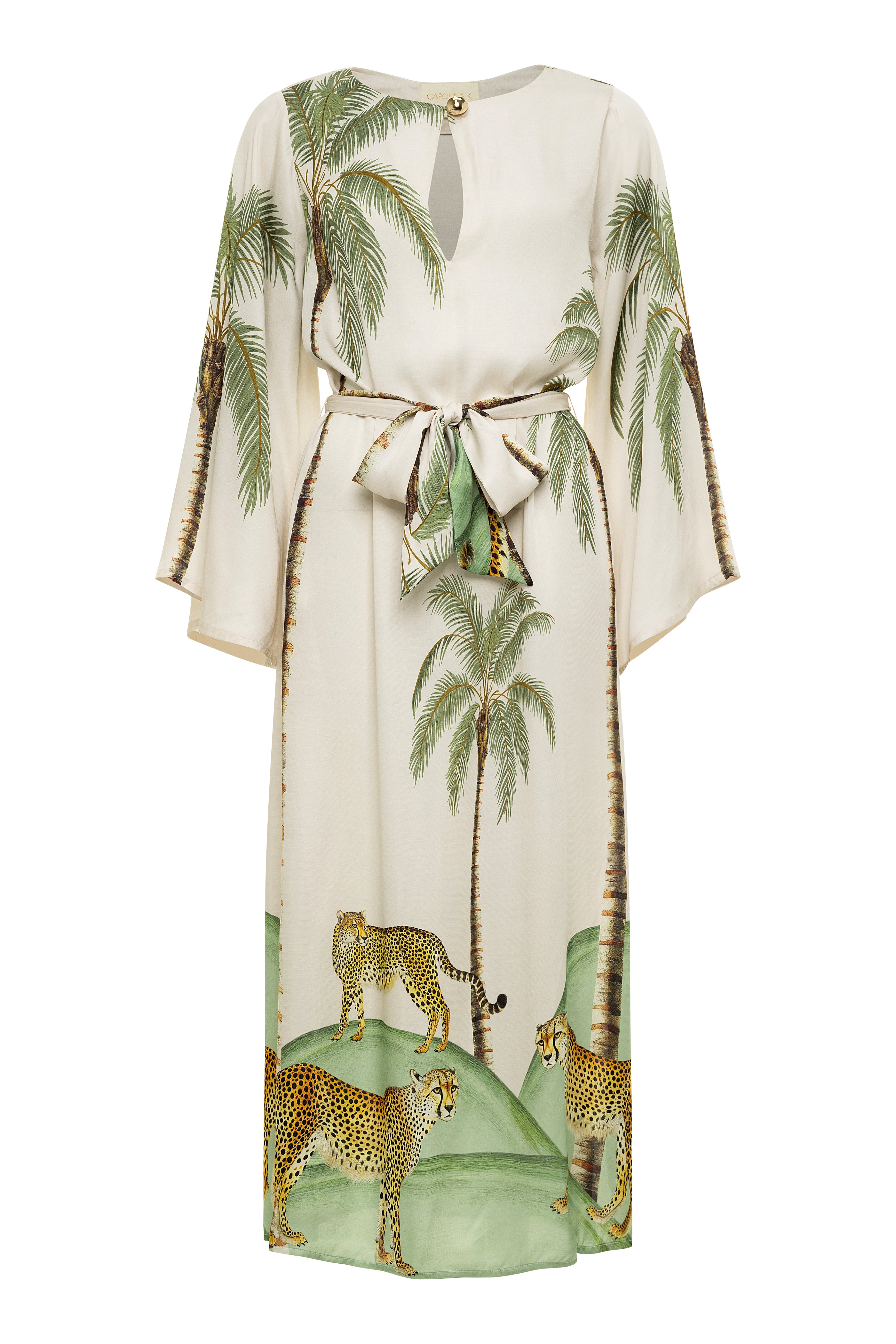 Lee Women's Bohemian Kaftan Dress - Flowy Long Sleeve Beach Cover Up for Summer Vacation, Pool Party & Resort Wear