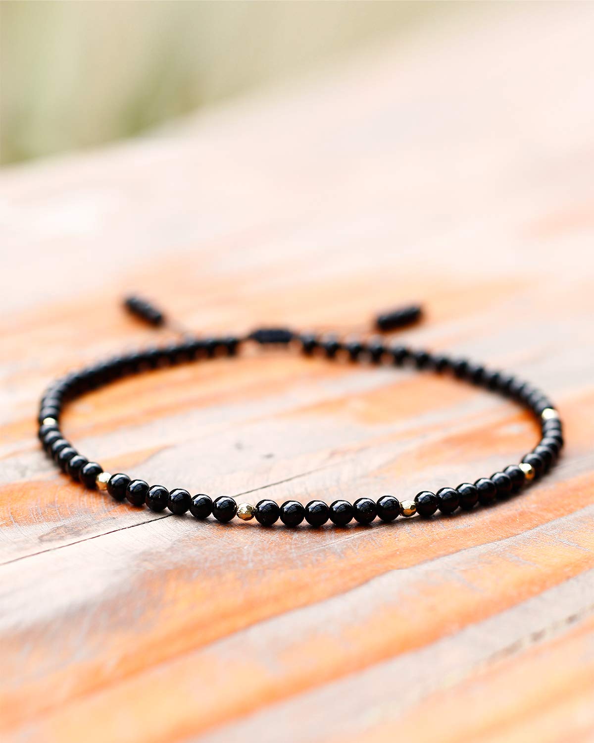 Jewever 2PCS Natural Gemstone Anklet Bracelet for Women - Adjustable Beaded Healing Crystal Foot Jewelry - Perfect for Beach, Yoga, Meditation & Boho Fashion