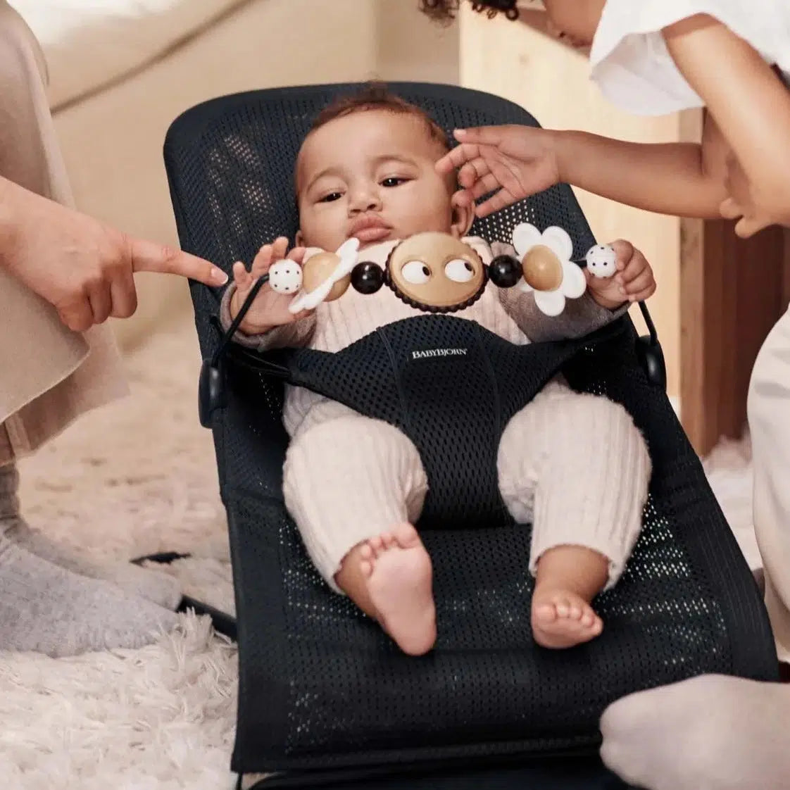 Baby Bjorn Balance Toy Bar with Black & White Googly Eyes - High Contrast Sensory Toy for Newborns & Infants - Perfect for Tummy Time, Visual Stimulation & Early Development