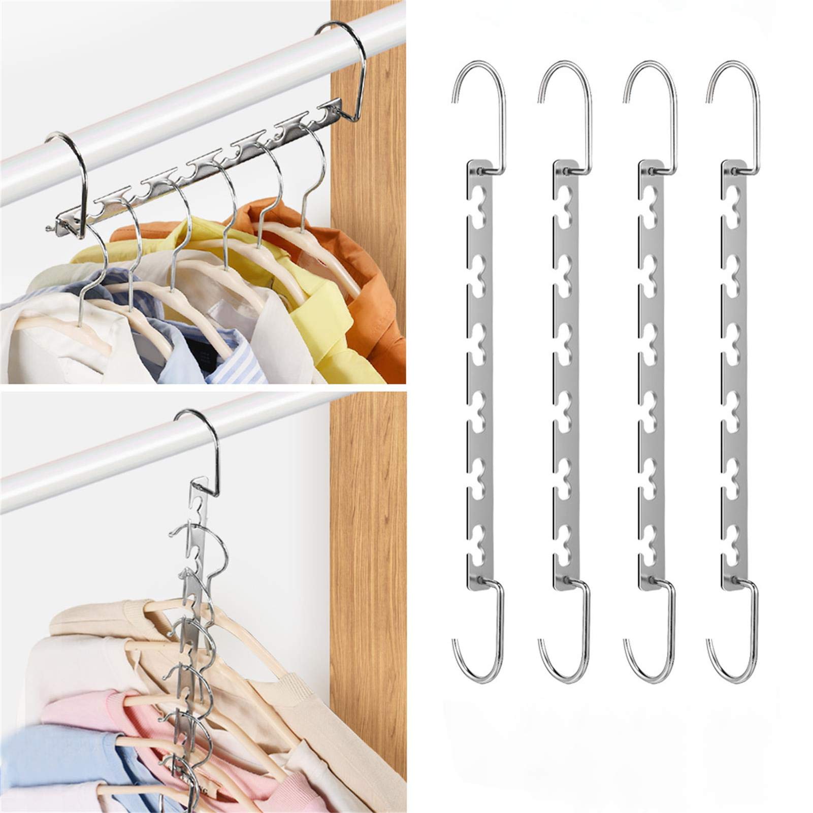 Space Saving Clothes Hangers - 12 Pack Metal Magic Hangers for Wardrobe Organization | Wrinkle-Free, Heavy Duty Clothing Hangers | Perfect for Closet Storage, Travel & Small Spaces