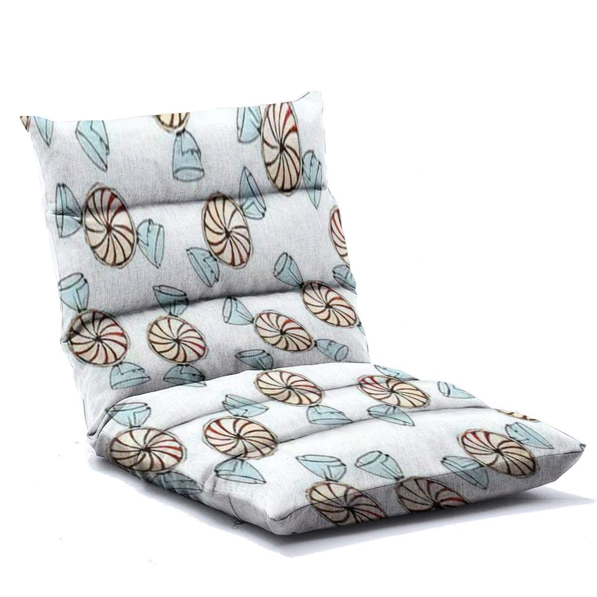 Adjustable Floor Lounger Chair - Hand Drawn Candy Pattern Memory Foam Folding Sofa for Adults - Perfect for Home Office, Reading, Watching TV & Gaming - Ergonomic Floor Seating Solution