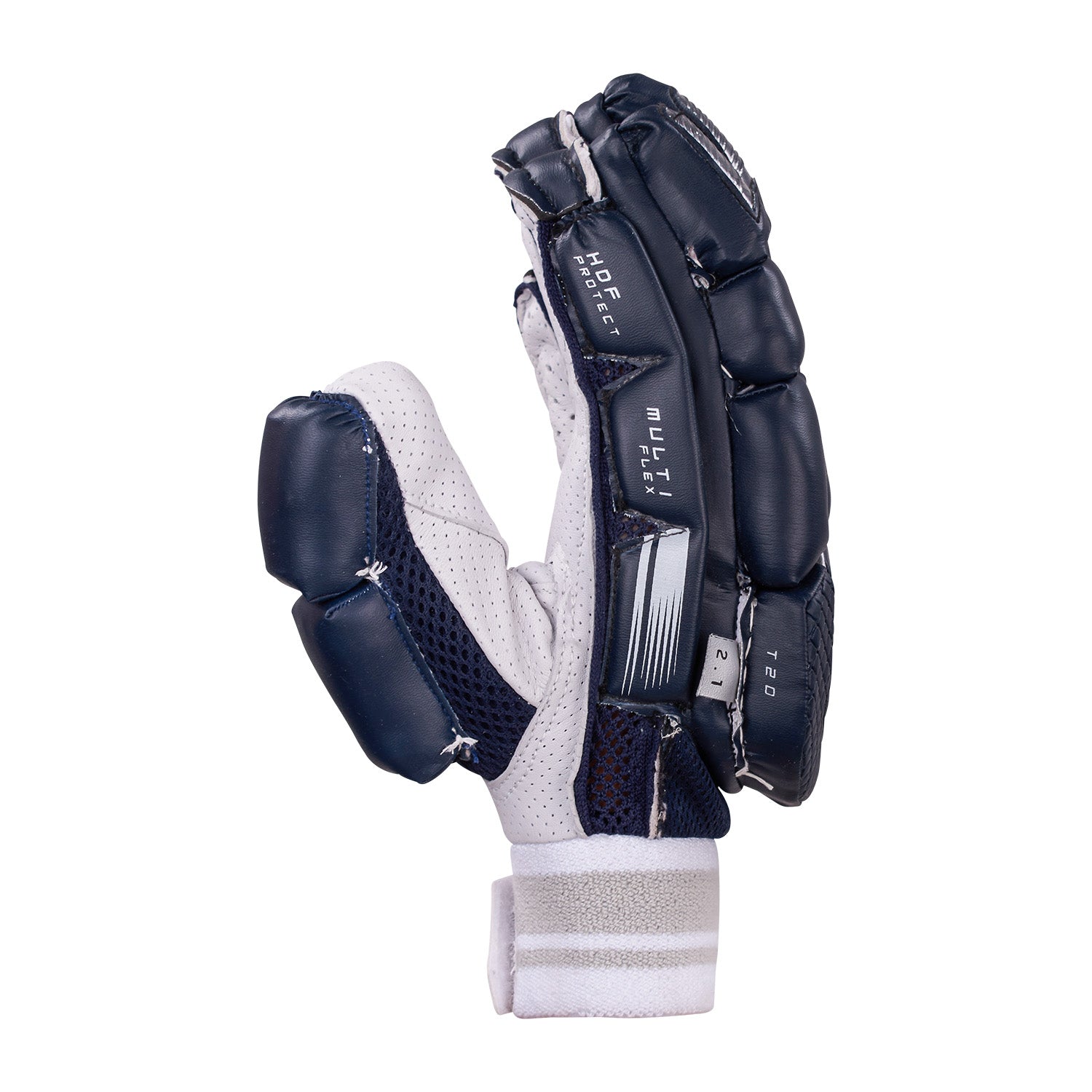 Kookaburra 2.1 T20 Navy Cricket Batting Gloves 2024 - Premium Leather Protection for Cricket Players - Perfect for Practice & Match Play