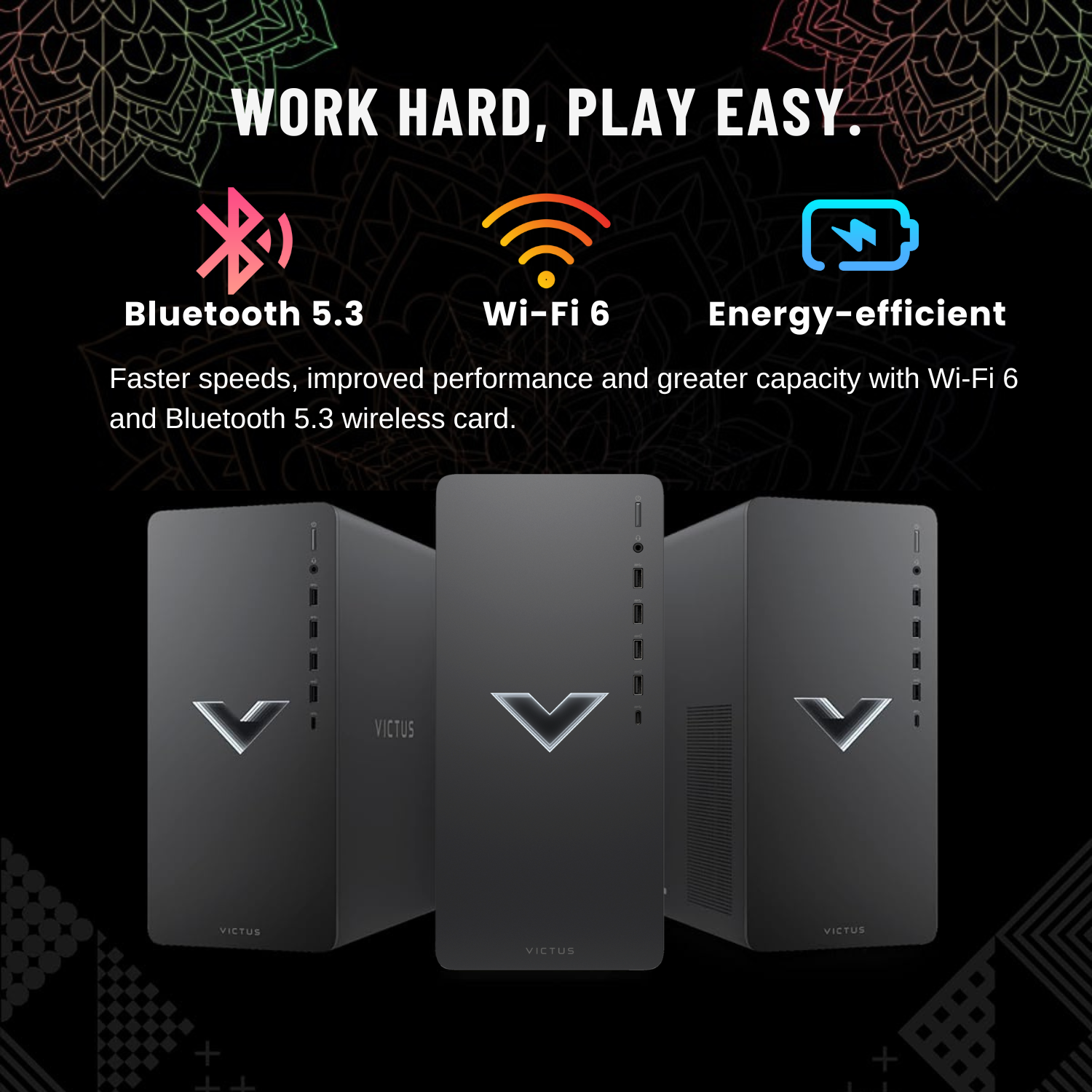 HP Victus Gaming Desktop PC - Intel Core i7, 16GB RAM, NVIDIA GeForce RTX 4060, 1TB SSD, Windows 11 Home (Black) | Powerful Gaming & Streaming Computer for Esports & Content Creation