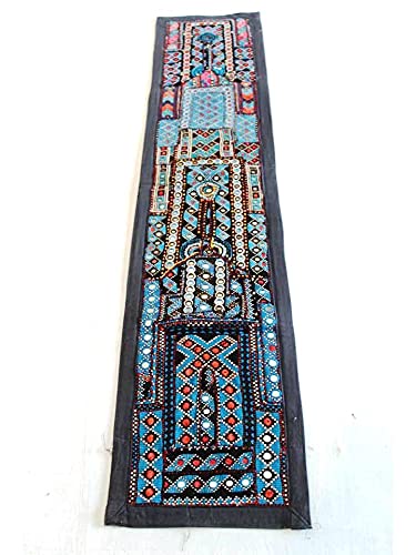 Handmade Indian Patchwork Table Runner - Cotton Embroidered Ethnic Abstract Design for Dining Table, Wedding, Party & Home Decor
