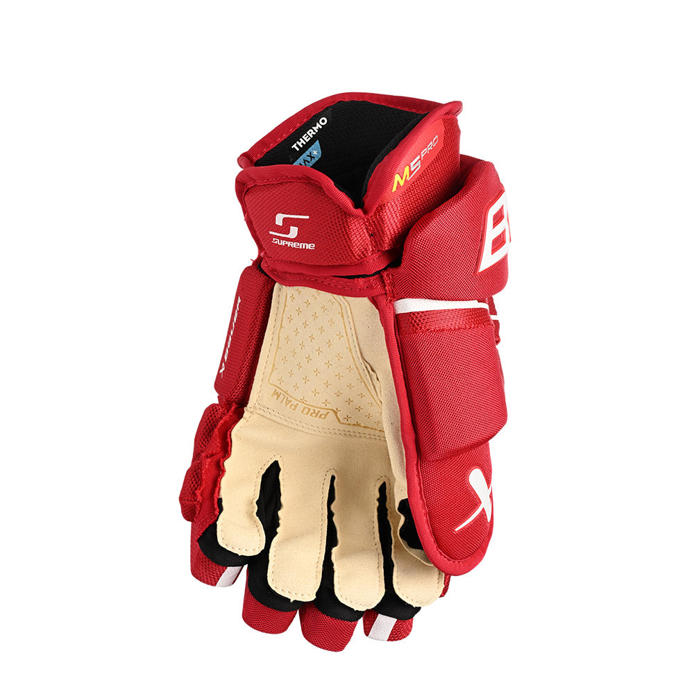 Bauer Supreme M5 Pro Intermediate Ice Hockey Gloves - Youth & Adult Hockey Gear for Practice & Games - Durable Protection & Comfort for Skaters