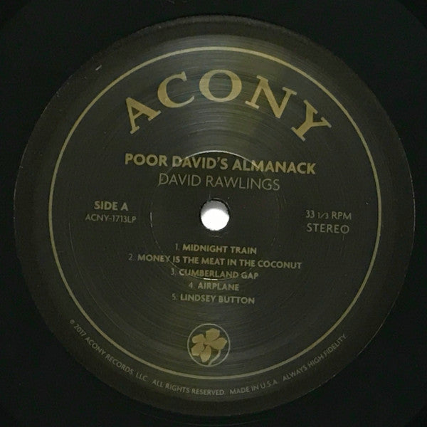 David Rawlings - Poor David's Almanack Vinyl LP Album (Near Mint NM/M Condition) - Perfect for Record Collectors & Folk Music Lovers