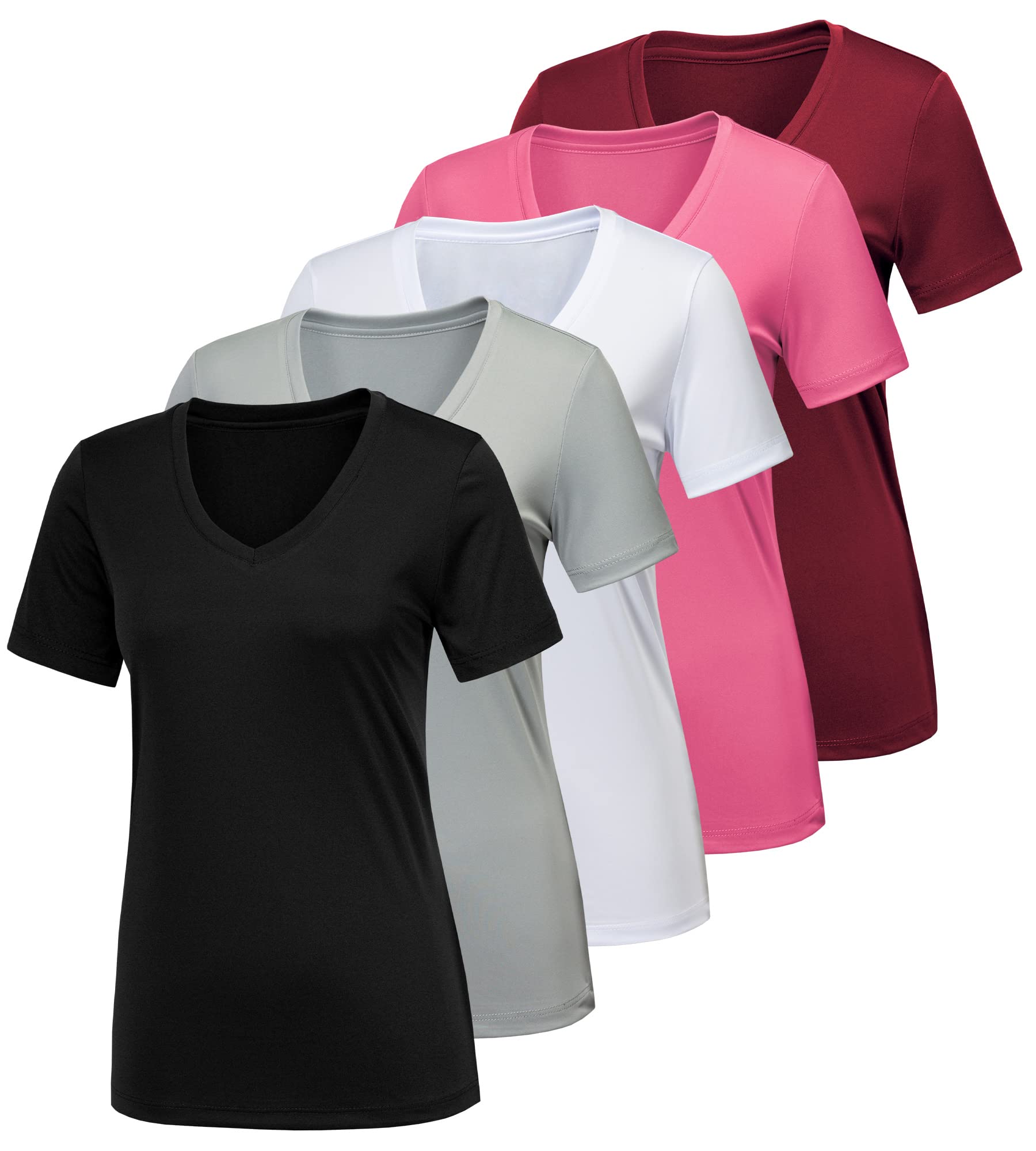 CE' CERDR 5/7 Pack Women's Workout Shirts - Moisture Wicking Quick Dry Athletic Performance T-Shirts for Gym, Running & Yoga | Breathable Activewear for Women