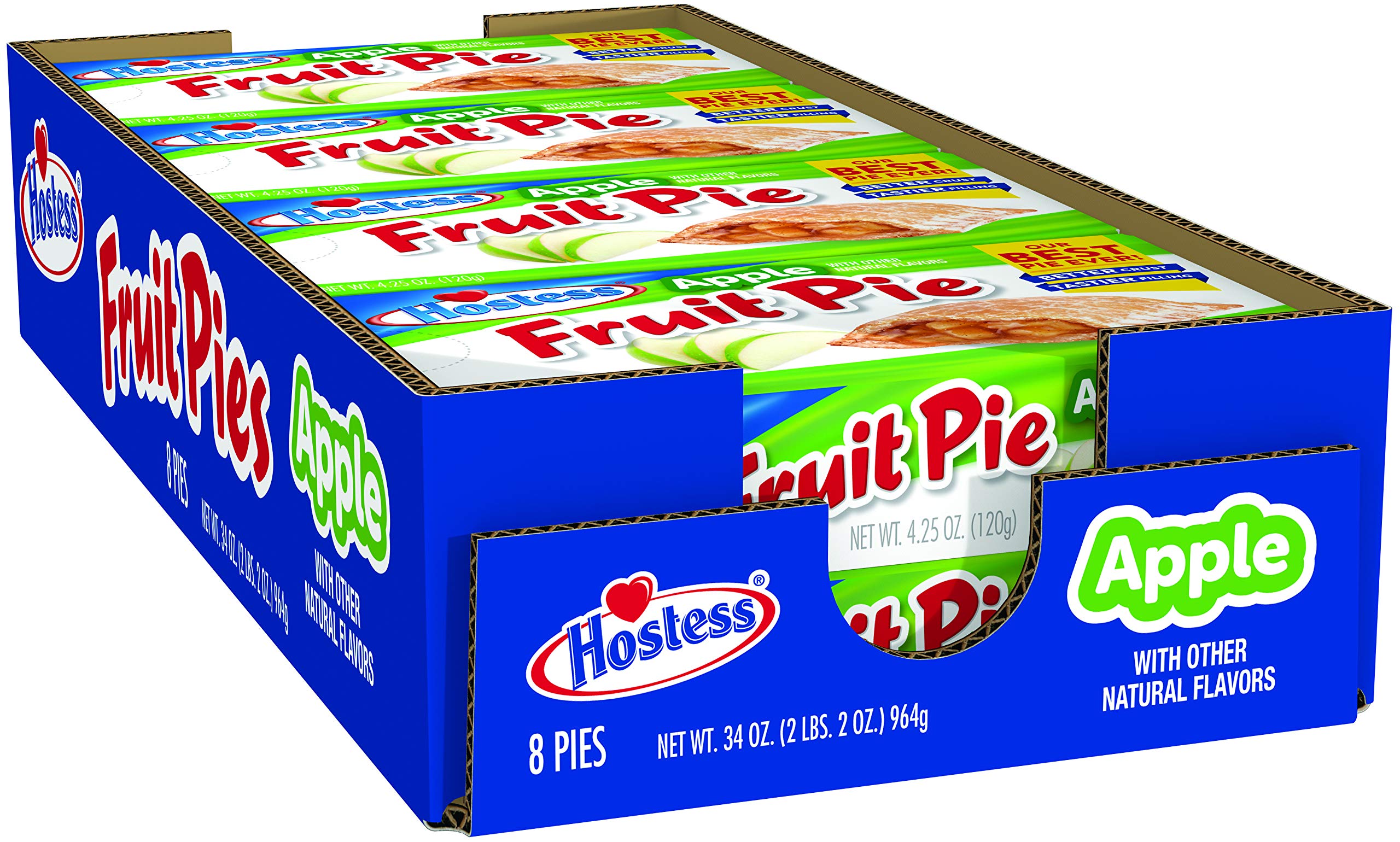 Hostess Apple Fruit Pies - Pack of 8 (4.25 oz Each) | Delicious Snack for Lunchboxes, Office Treats & Road Trips