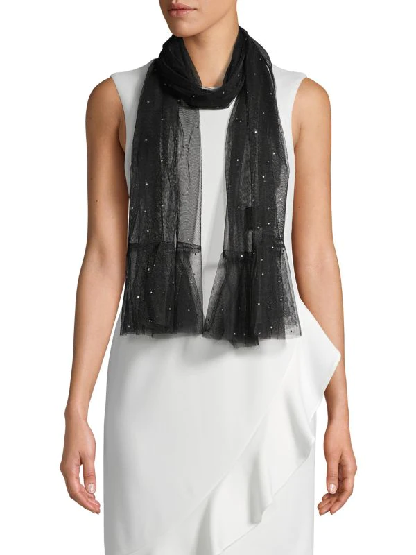 Elegant Sheer Crystal Scarf for Women - Lightweight Glitter Shawl Wrap - Perfect for Evening Parties, Weddings & Special Occasions