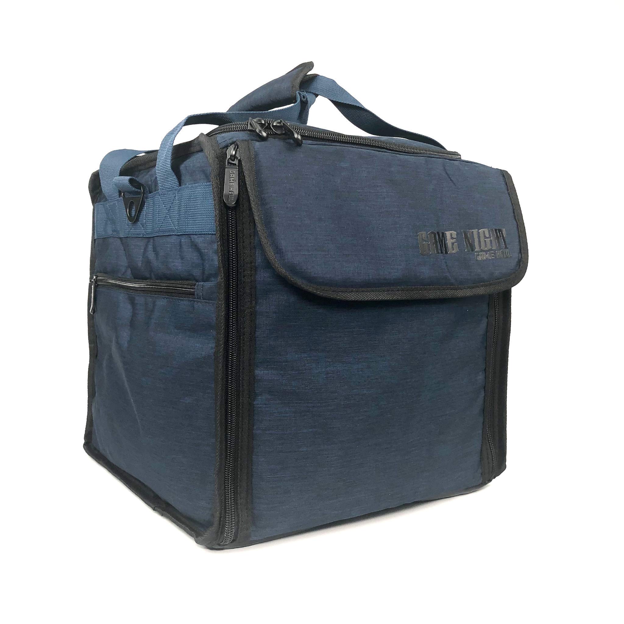 Premium Game Night Essentials: Evenfall Blue Board Game Shoulder Bag Carrier for Parties & Travel - Perfect for Family Gatherings, Game Nights & Conventions