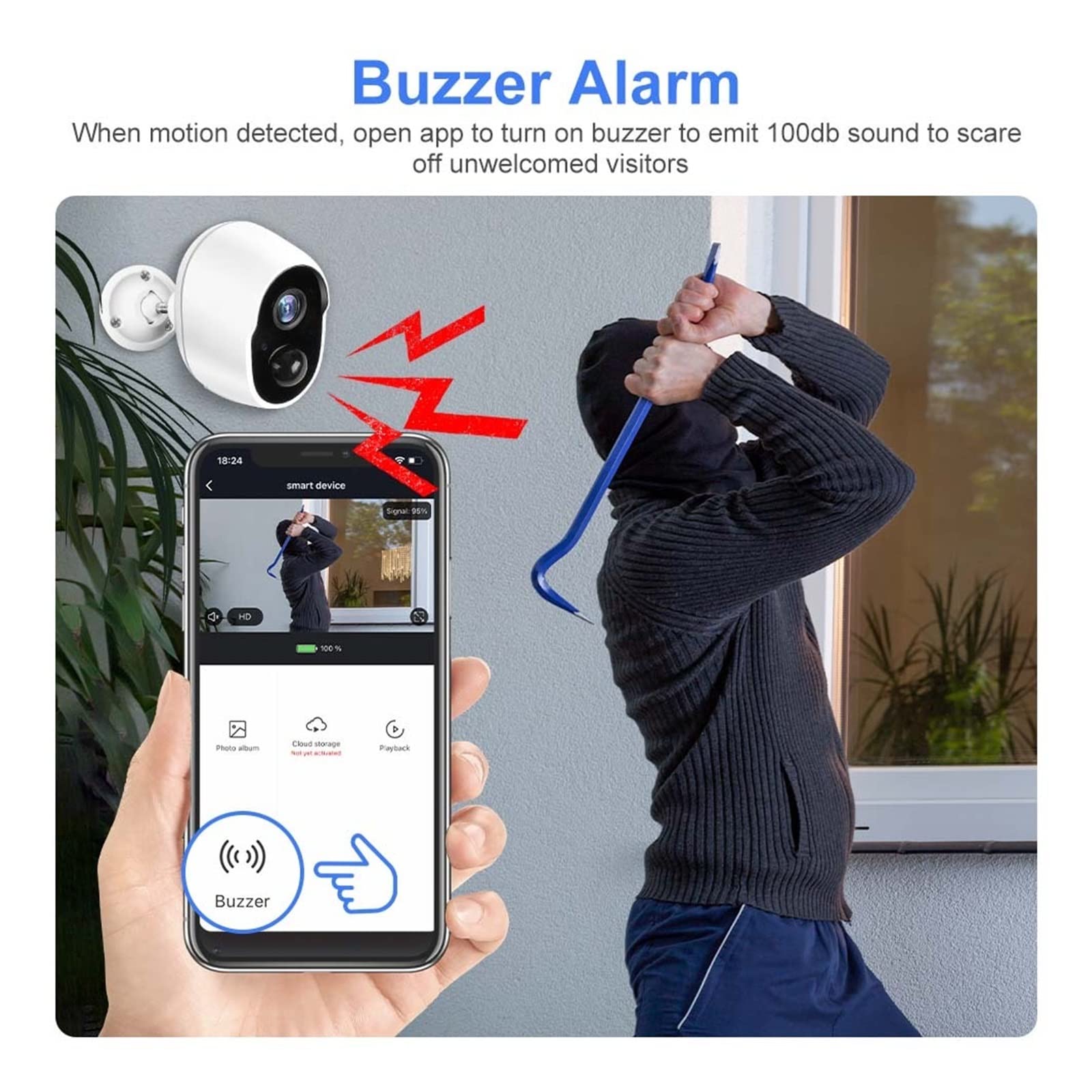 SilteD 3MP Solar Security Camera Outdoor - 9000mAh Battery, WIFI Surveillance, Smart Home Protection, Wireless with Solar Panel (64GB) - Perfect for Backyard, Garage & Property Monitoring