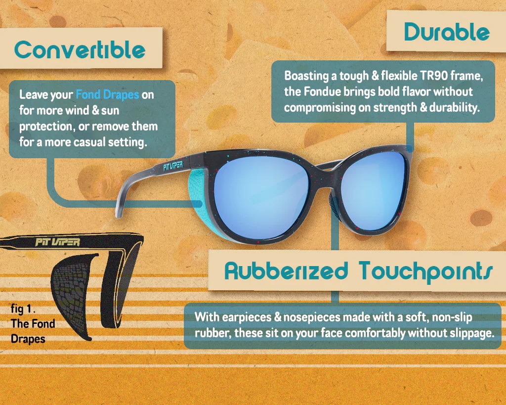Pit Viper The Fondue Hail Sagan Sunglasses - Polarized Sports & Outdoor Shades for Cycling, Running, Hiking - Trendy UV Protection Eyewear for Men & Women
