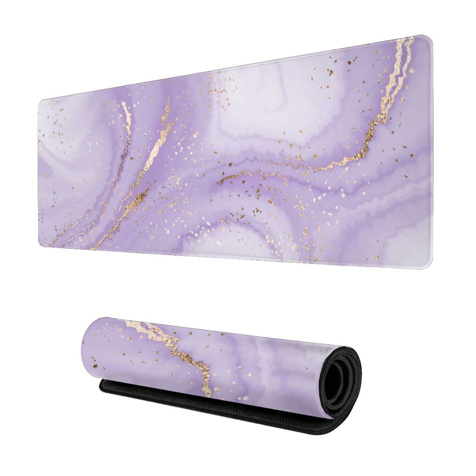 Premium Purple Gold Marble Gaming Mouse Pad - Extra Large 31.5
