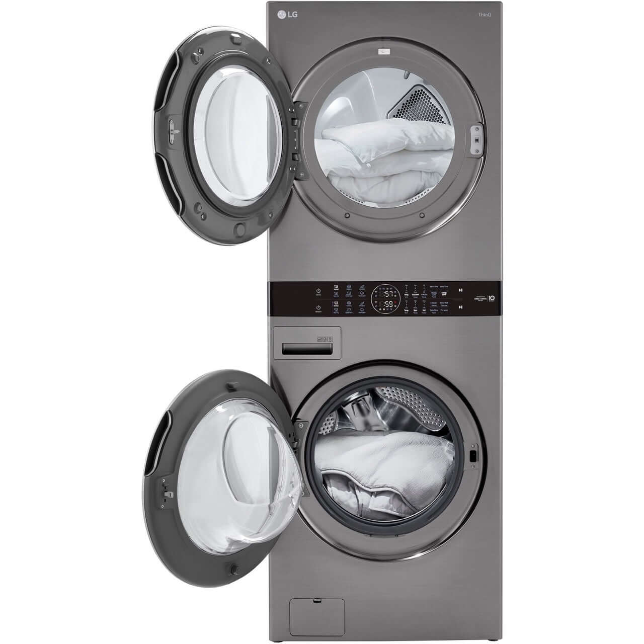 LG WashTower 4.5 Cu. Ft. Smart Front Load Washer & 7.4 Cu. Ft. Electric Dryer Combo in Graphite (WKE100HVA) - Space Saving Laundry Solution for Apartments & Small Homes